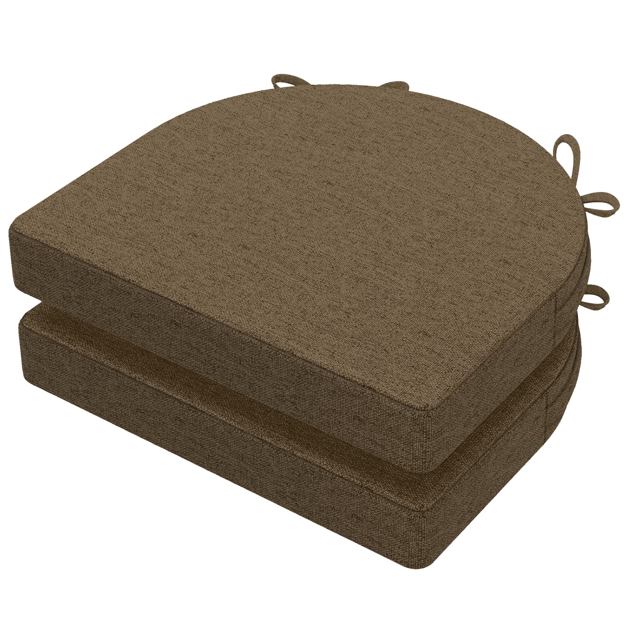 AAAAAcessories LS-DCCLU-HUIHE-2P Taupe Solid Chair Cushion