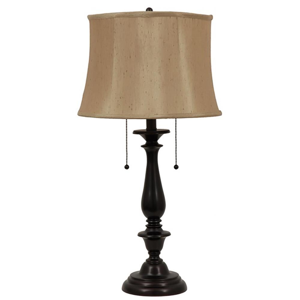 Dark Oil Rubbed Bronze Table Lamp, Fabric Lamp Shades For Oil Lamps