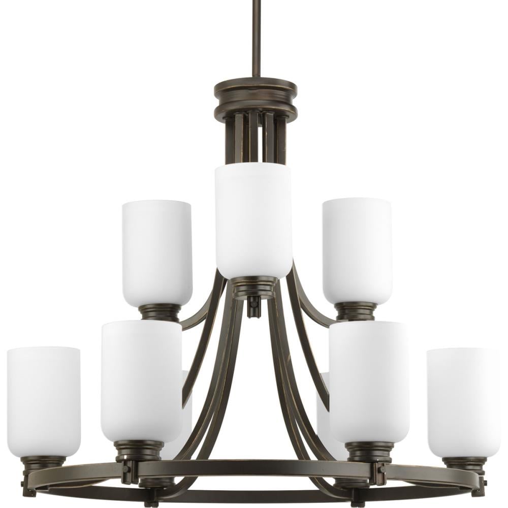 Progress Lighting P4663-20 Orbitz 9 -Light Antique Bronze Transitional For Use in Bedrooms, Dining Rooms, Foyers, Kitchens, Living Rooms Chandelier