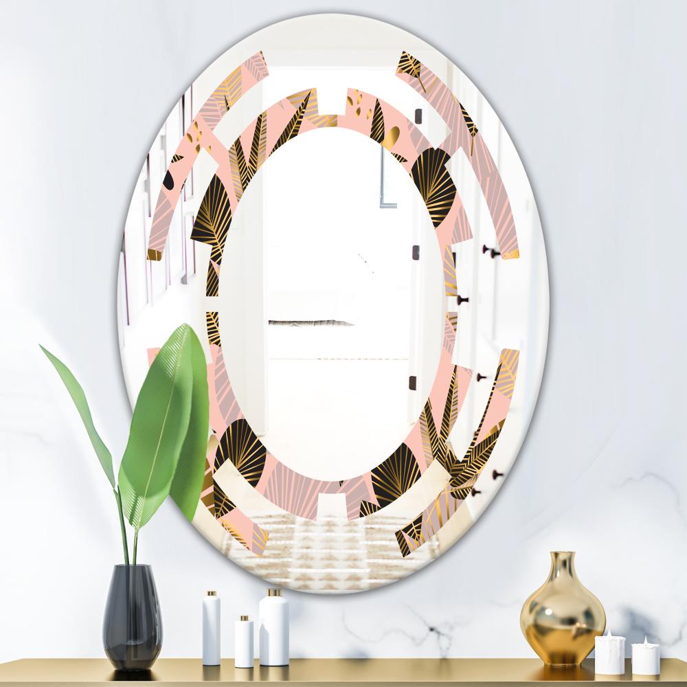 Designart Designart Mirrors 31.5-in W x 31.5-in H Oval Gold Polished ...