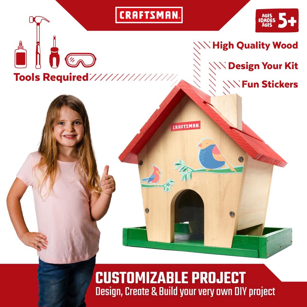 CRAFTSMAN Kids Tool Box Craft Kit - Build & Play with DIY Wood