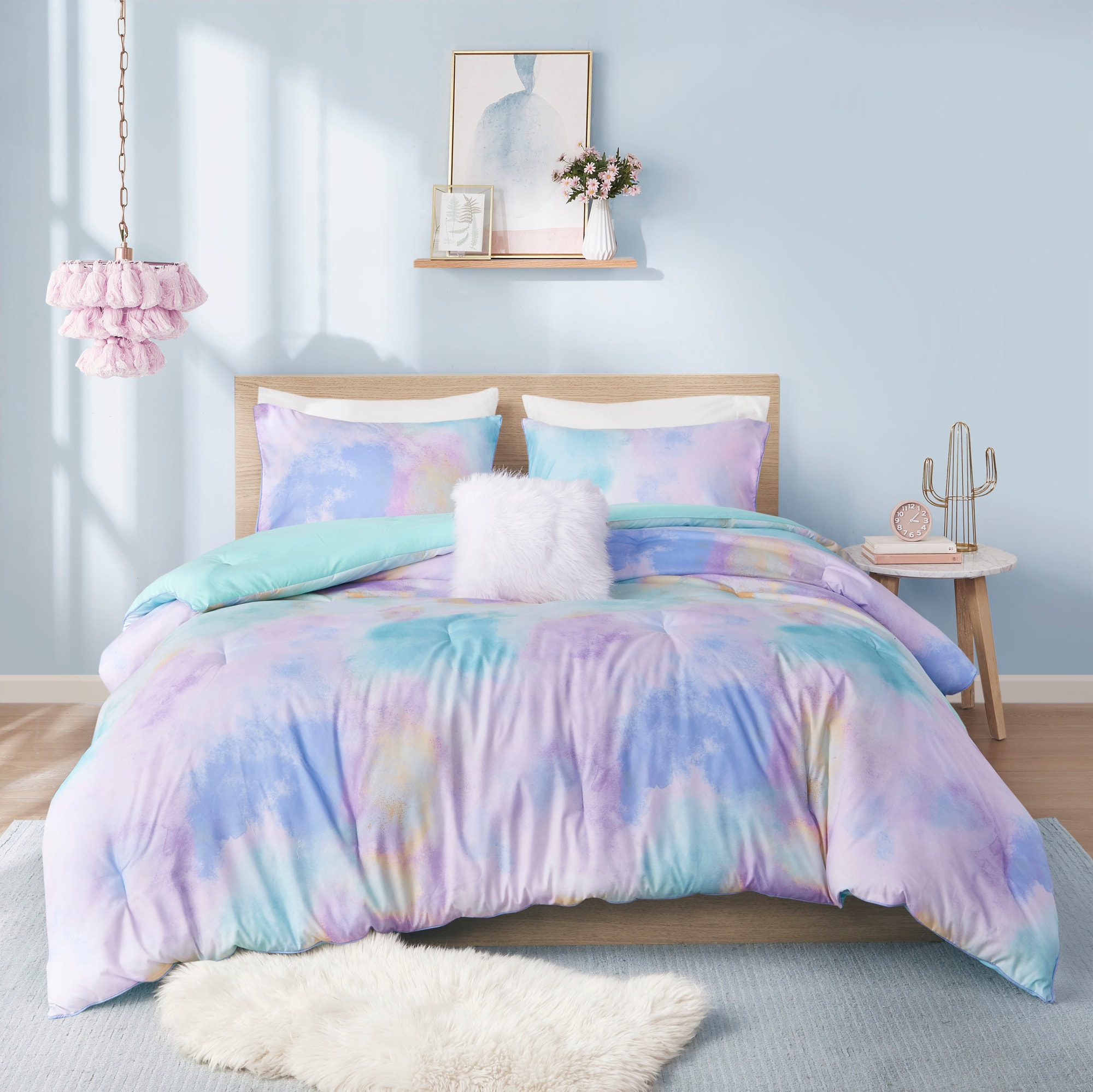 Intelligent Design ID10-1988 4 -Piece Aqua Full/Queen Comforter Set