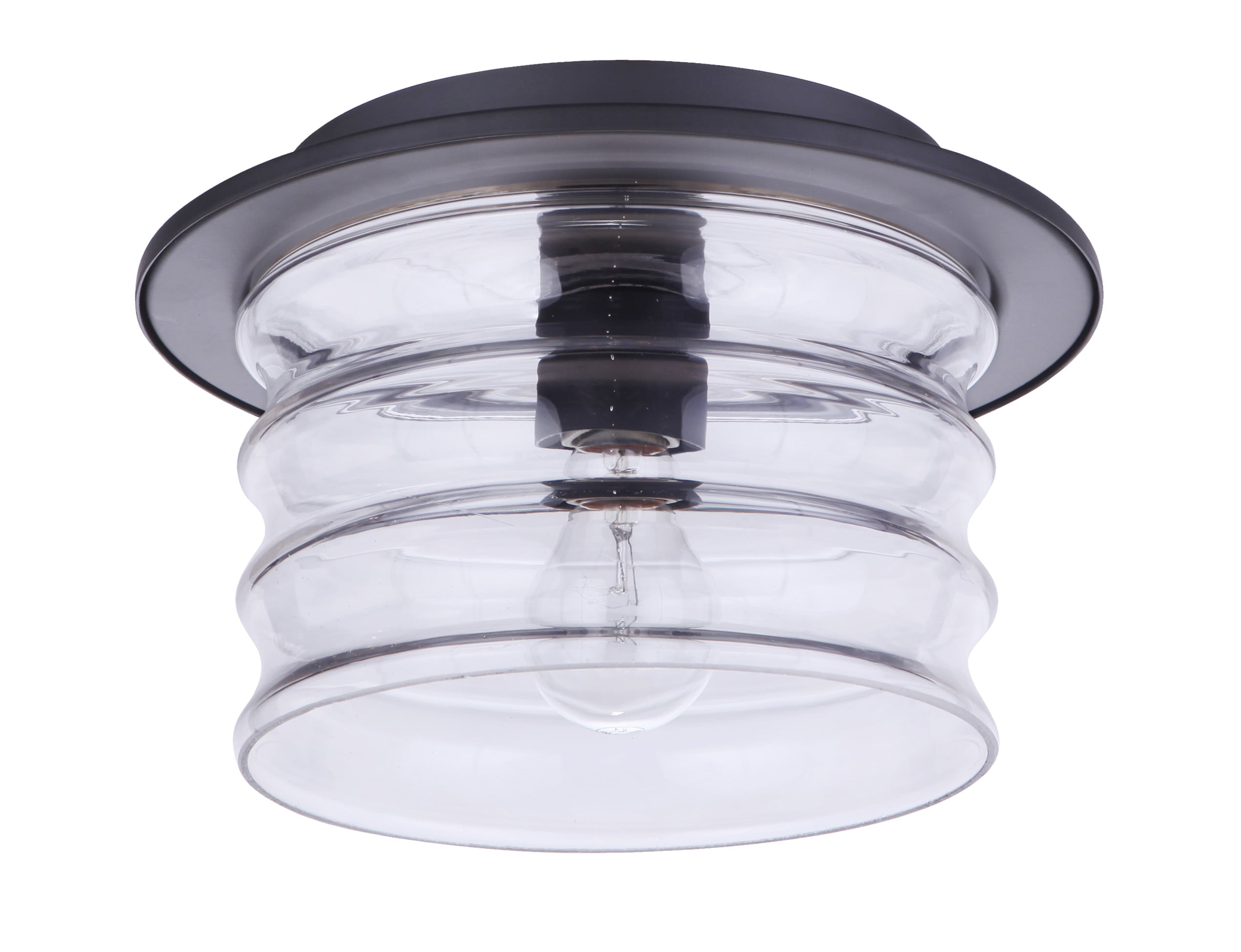Craftmade ZA3637-MN Canon 1 -Light 11.38-in Matte Black Indoor/Outdoor Flush Mount Light