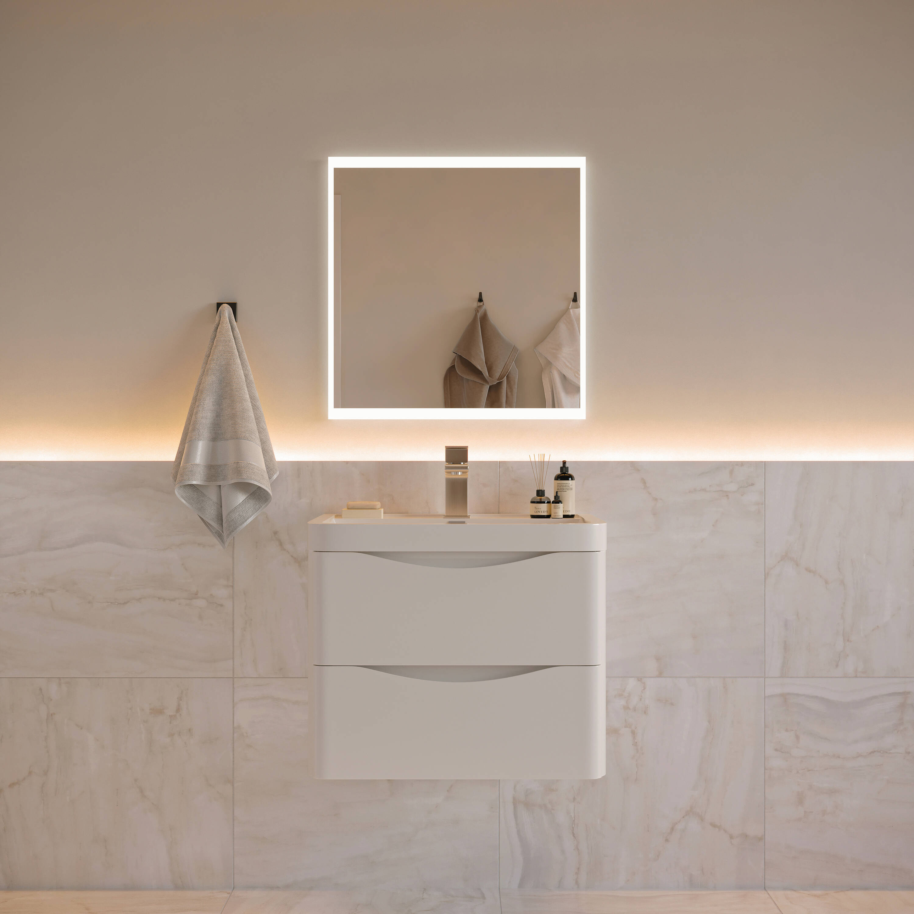 Fresca FCB9024WH-I Tuscany 24-in Glossy White Single sink Floating Bathroom Vanity with White Acrylic Top