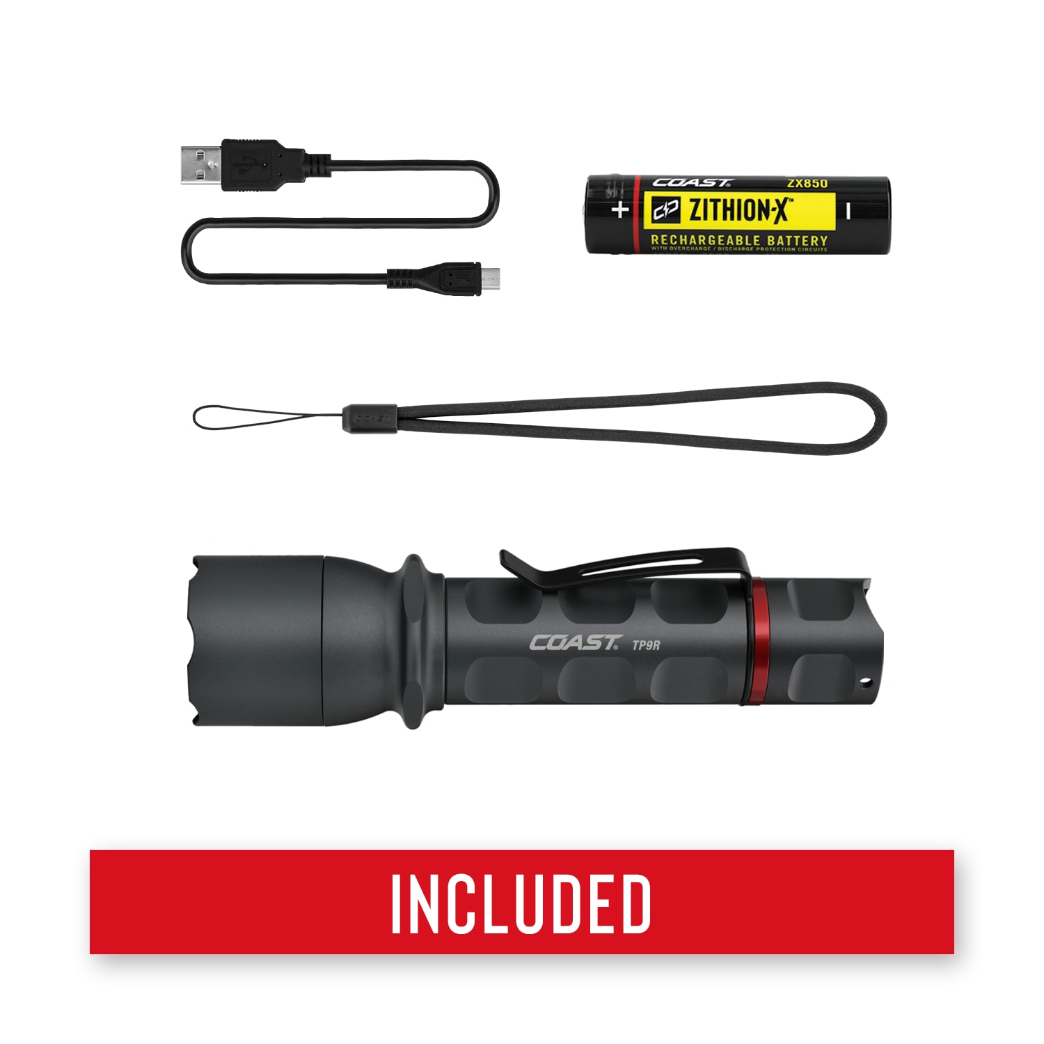 Coast TP9R Professional 1000-Lumen Modes LED Rechargeable Flashlight (Lithium Ion (3.7V) Battery Included) in the at Lowes.com