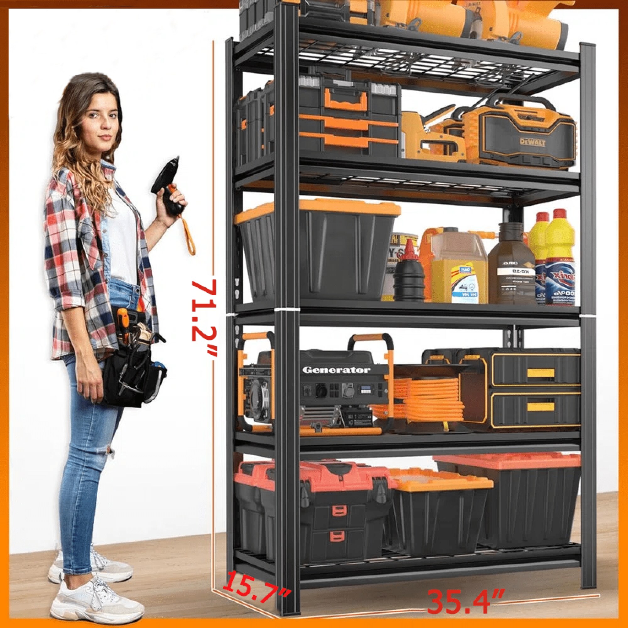 Misty Moon FXLW0403-SS18313 Free-Standing-Shelving - View #3