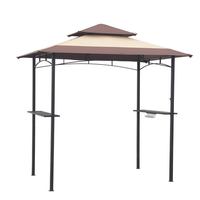 Bayfeve 8 ft X 5 ft Outdoor Grill Gazebo Rectangle Khaki Brown Metal bayfeve-8-ft-x-5-ft-outdoor-grill-gazebo-rectangle-khaki-brown-metal