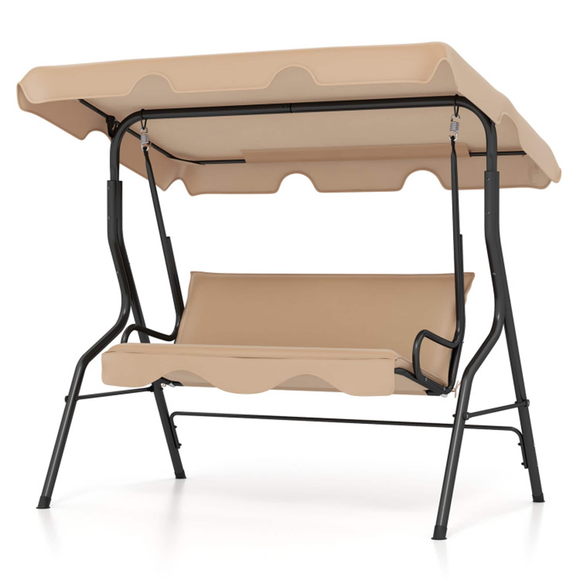 Mondawe MD-8003BE 3 -person Beige Steel Outdoor Swing