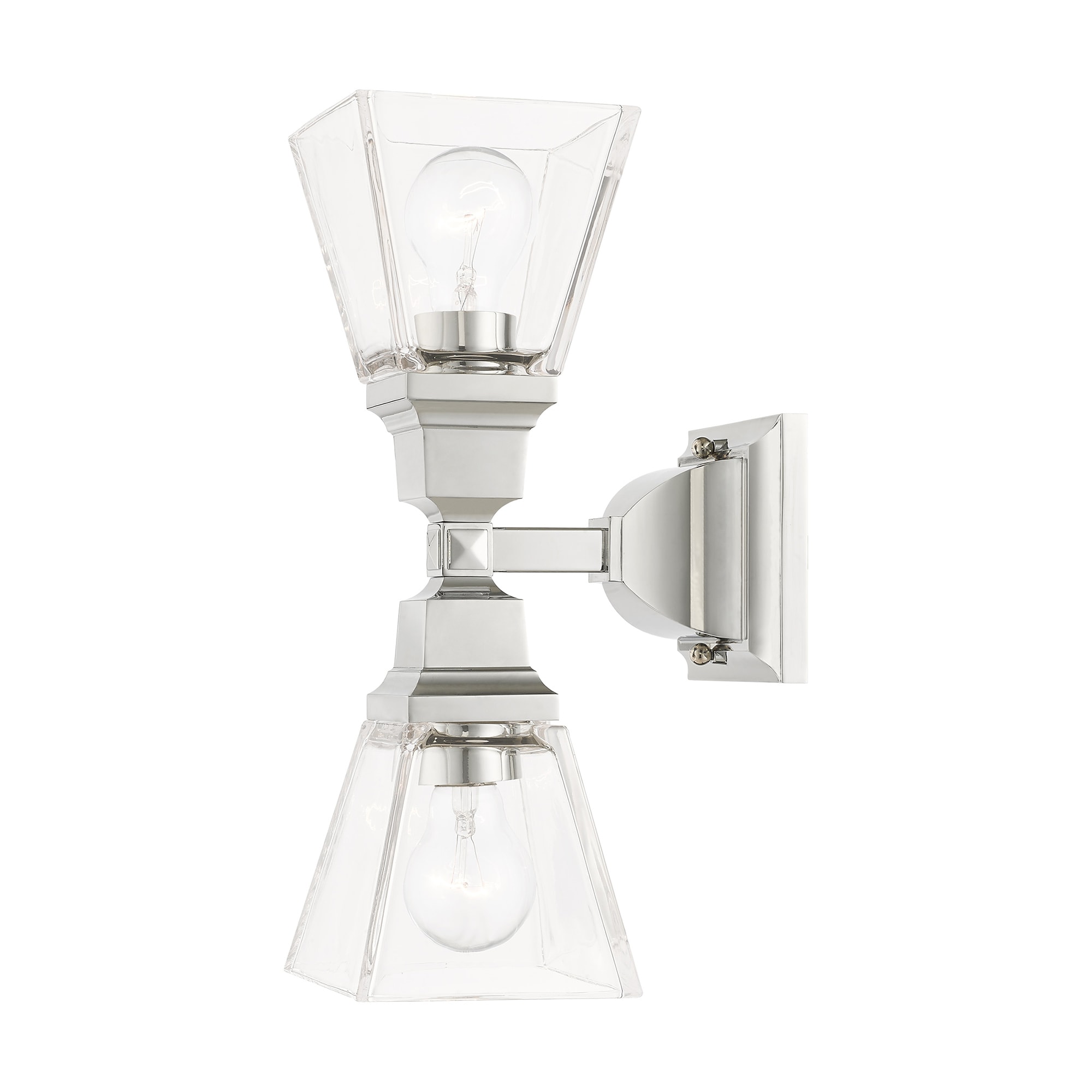Polished Chrome Clear Glass 2-Light Wall Sconce