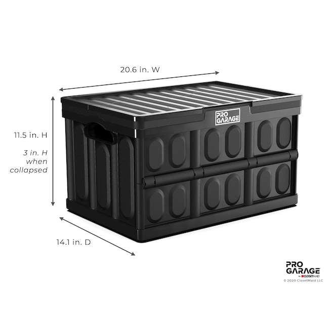 ClosetMaid ProGarage Medium 3-Gallons (12-Quart) Black Heavy Duty Tote with  Hinged Lid in the Plastic Storage Containers department at