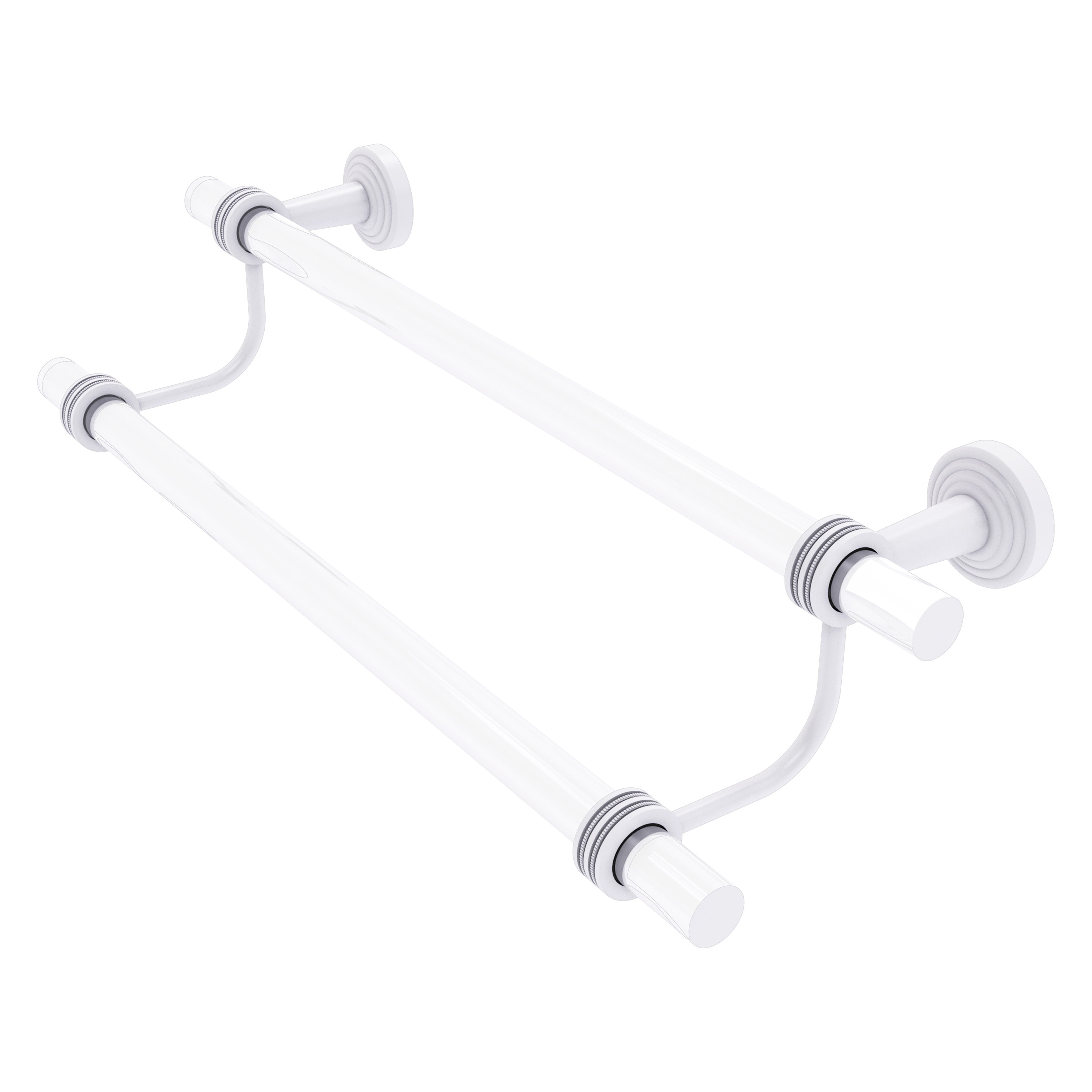 Allied Brass PB-72D-24-WHM Pacific Beach 24-in double Matte White Wall mount Double Towel Bar