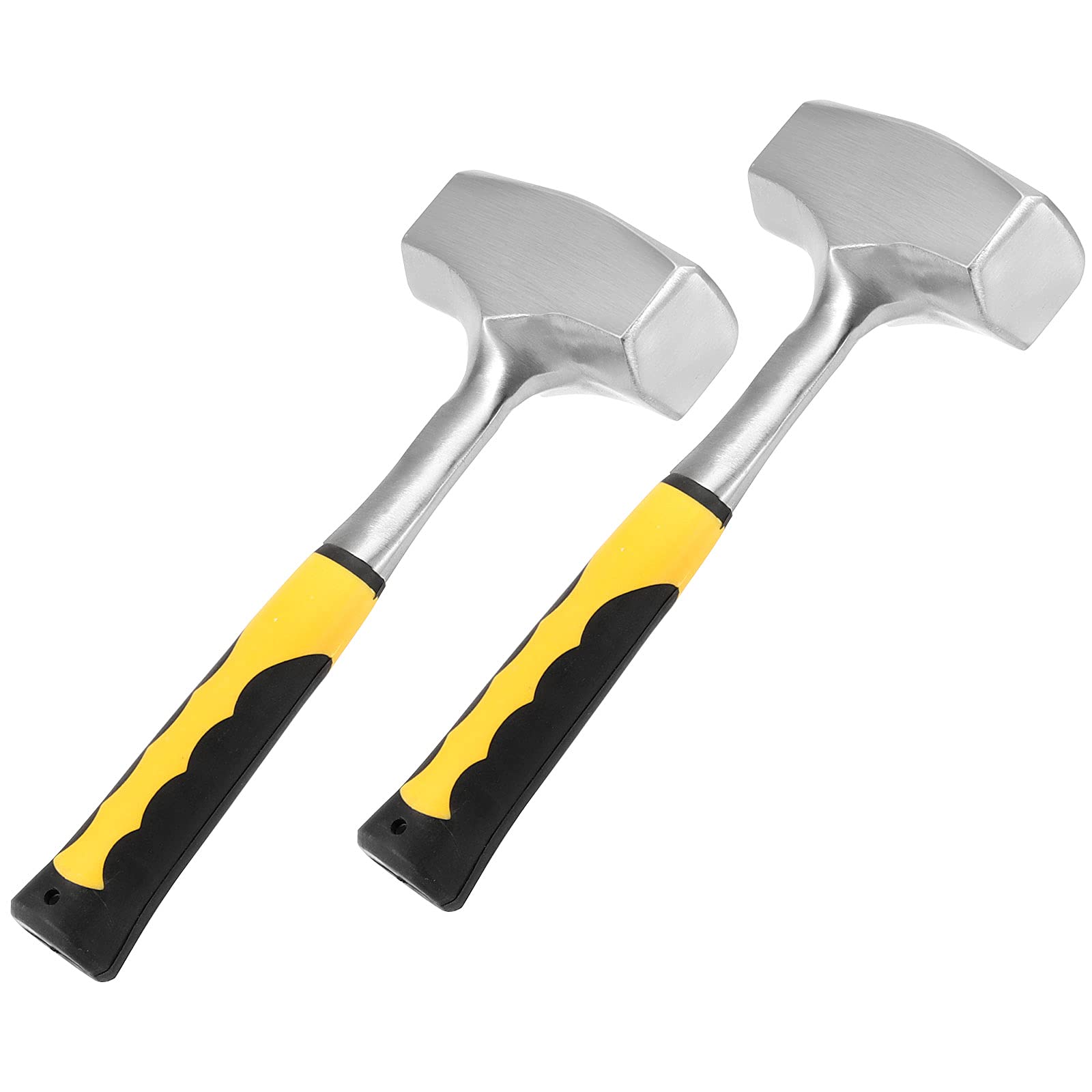 AKSCYZM 2 Pack 11 Inch 4 Pound Sledge Hammers with Forged Steel Construction and Anti Slip Rubber Handles for Home and Industrial Use #LAK0819K652