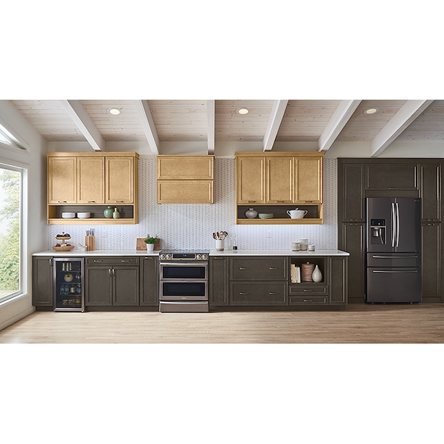 Shenandoah Irvington 14 562 In W X 5 H Slate Stained Cherry Kitchen Cabinet Sample Door Gray 96338