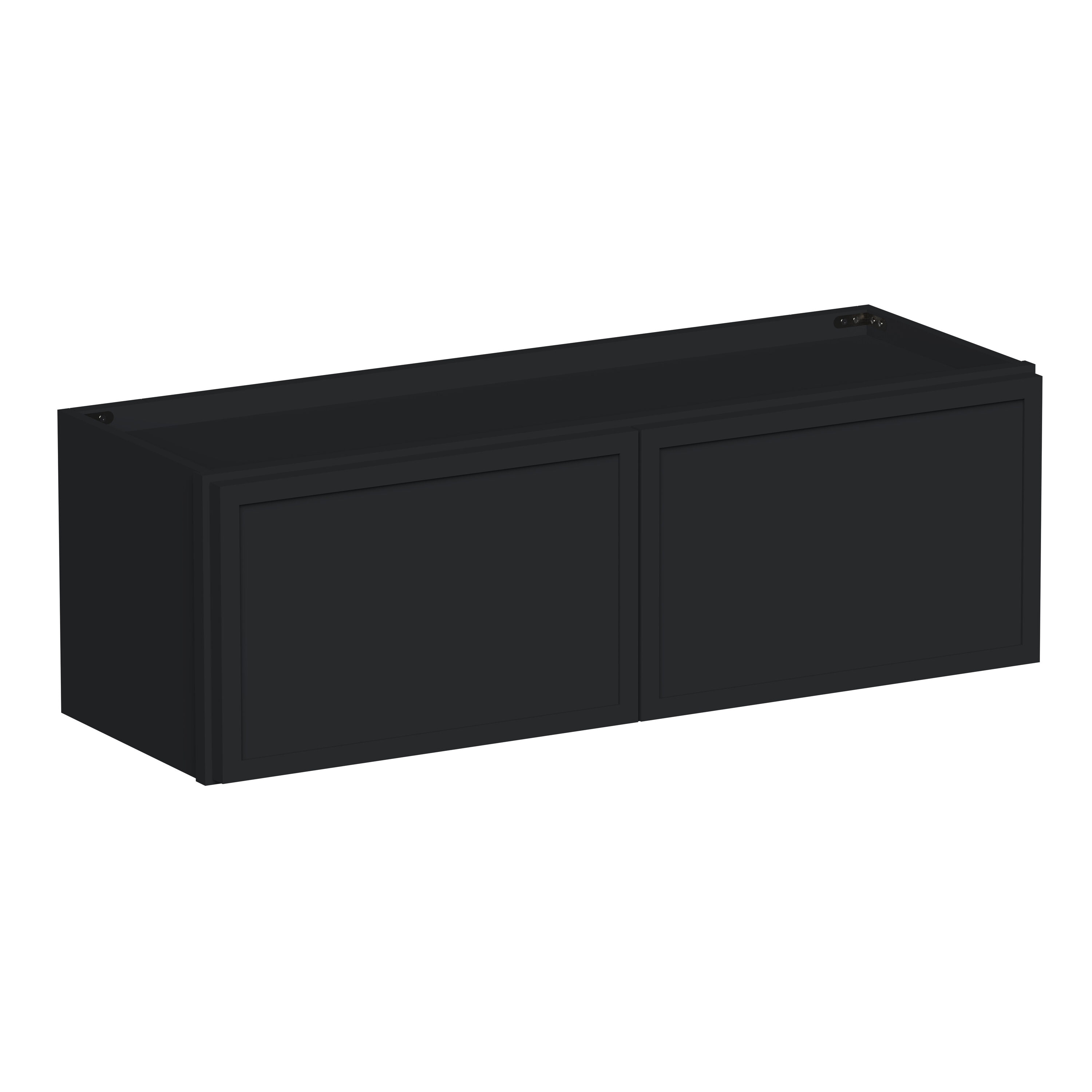 Boyel Living 36-in W x 12-in H x 12-in D Black Shaker Ready-to-Assemble Kitchen Wall Cabinet with Soft-Close Hardware #BL-W3612SSE