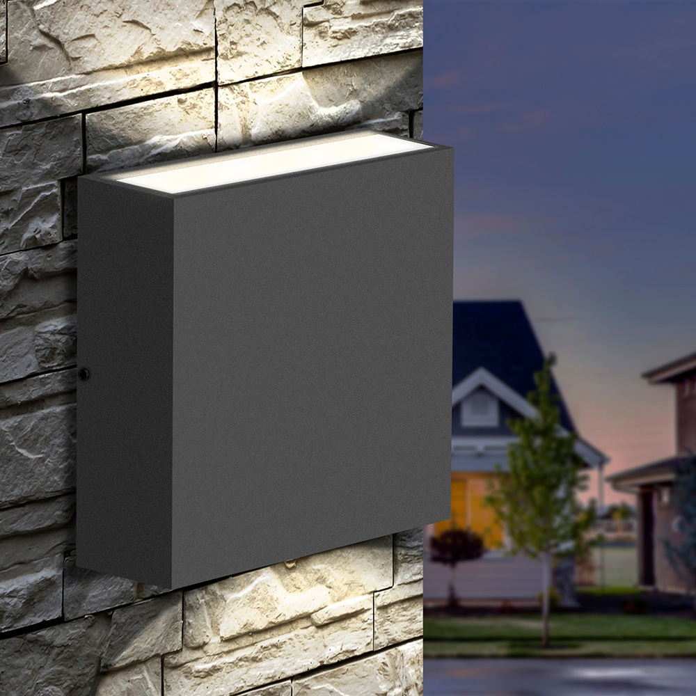 Sunrinx OLMD7924DG 5.51-in H Matte Gray Hardwired Dark Sky Integrated LED Outdoor Wall Light