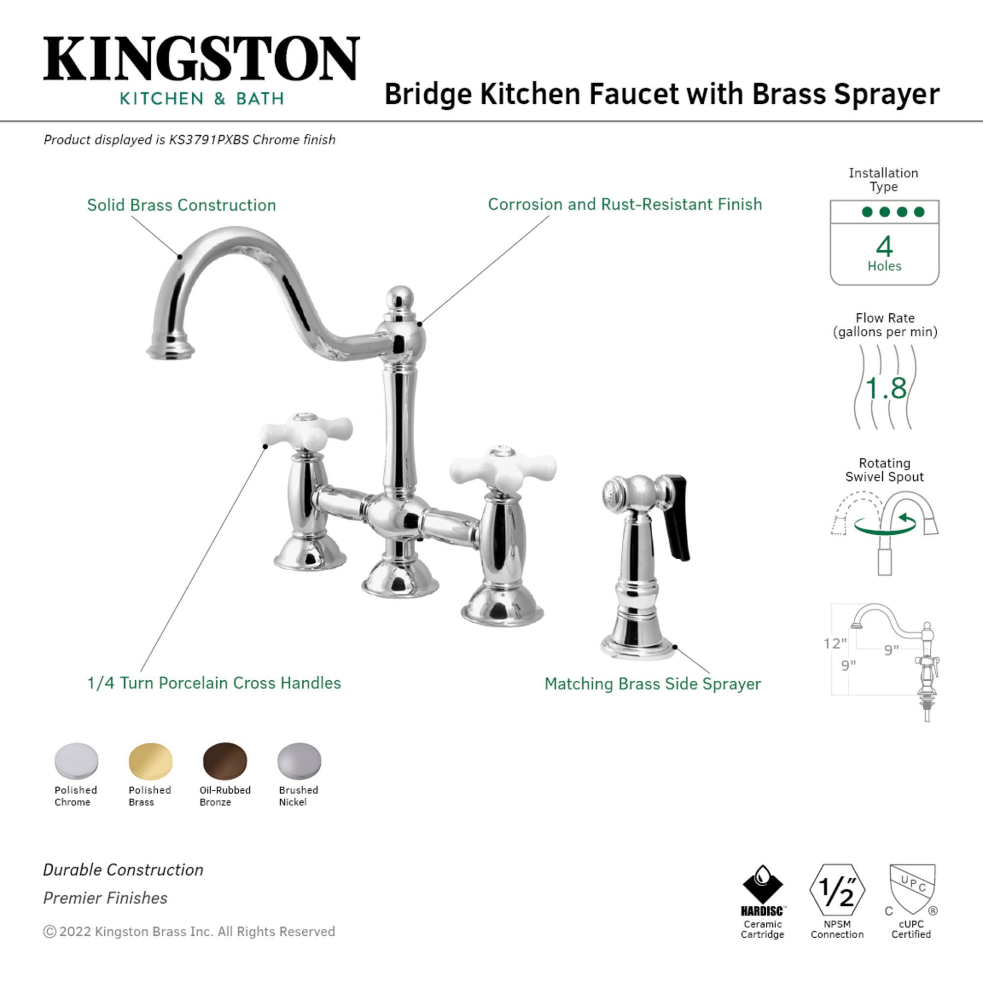 Kingston Brass WLKS3791PXBS Kitchen-Faucets - View #2