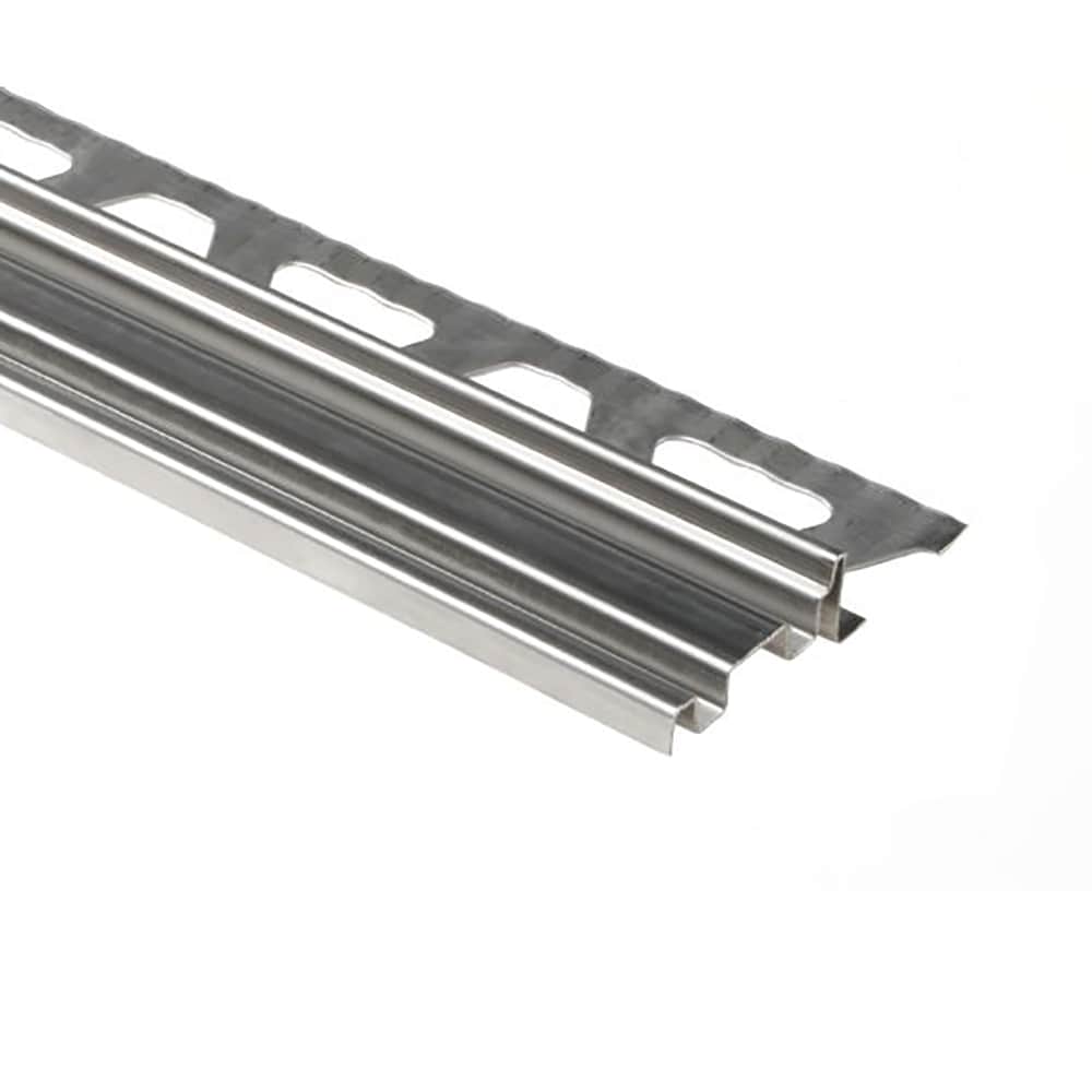 Schluter Systems TES12 Trep-SE 0.5-in W x 98.5-in L Stainless steel Steel Stair nose Tile Edge Trim