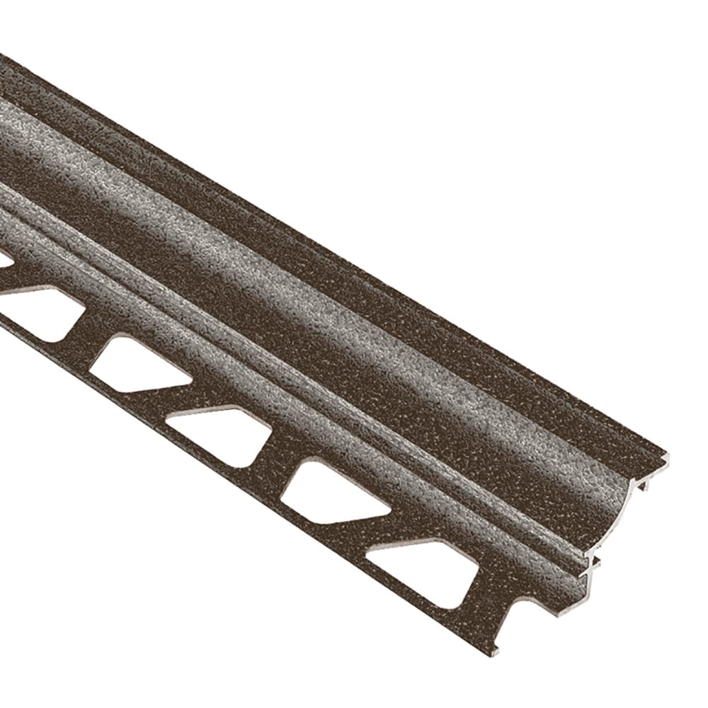Schluter Systems AHK1S125TSLA Dilex-AHK 0.5-in W x 98.5-in L Light anthracite textured color-coated aluminum Aluminum Cove base Tile Edge Trim