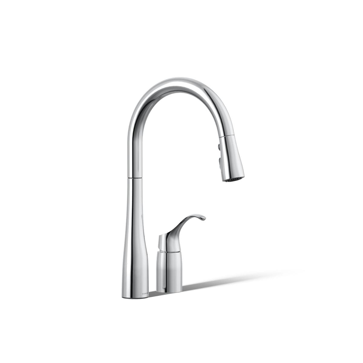 KOHLER 647-CP Simplice Polished Chrome Single Handle Deck-mount Pull-down Kitchen Faucet with Sprayer