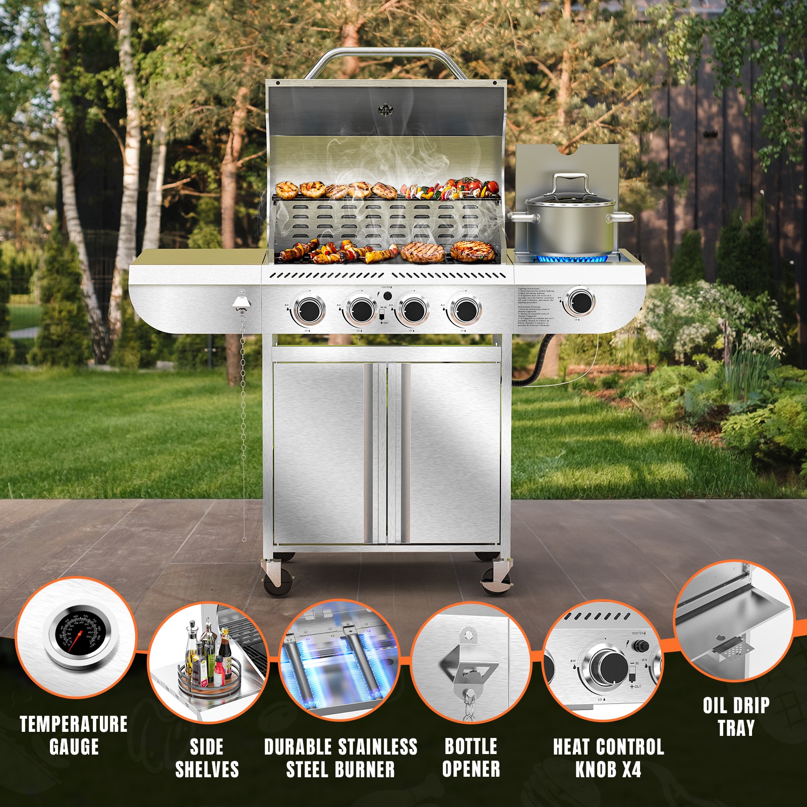 COWSAR LSG01GG41B Gas-Grill - View #4