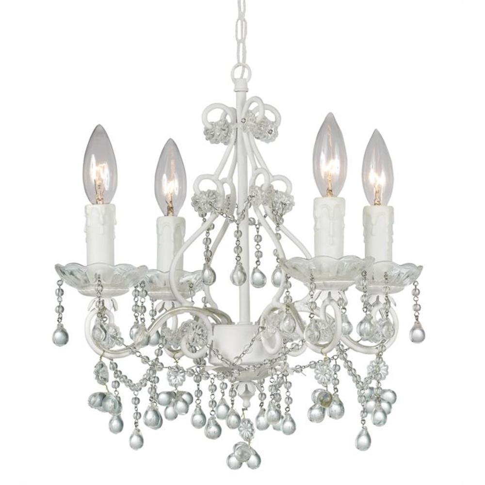 Crystorama Paris Market 4-Light Wet White Rustic Chandelier in the ...