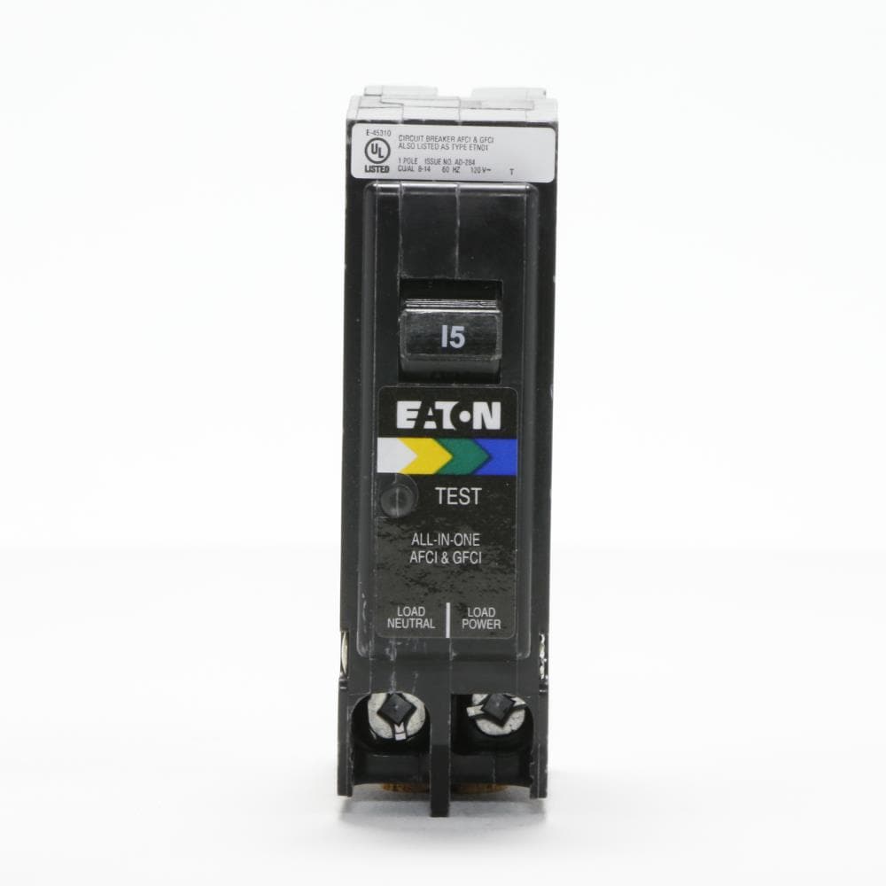 Eaton Type BR 15-Amp 1-Pole Dual Function AFCI/GFCI Plug-On