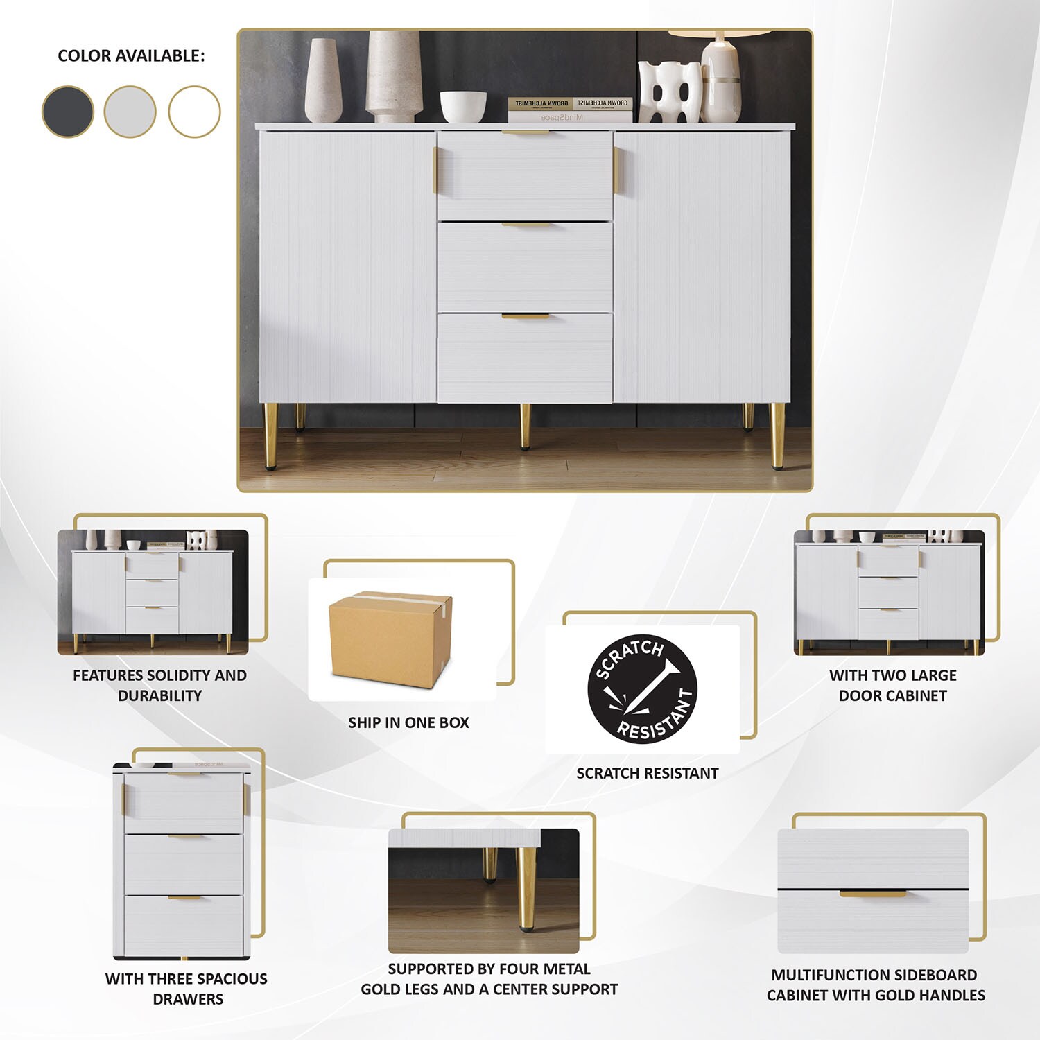 CasePiece C7027SB-WT Dining-Kitchen-Storarge - View #8