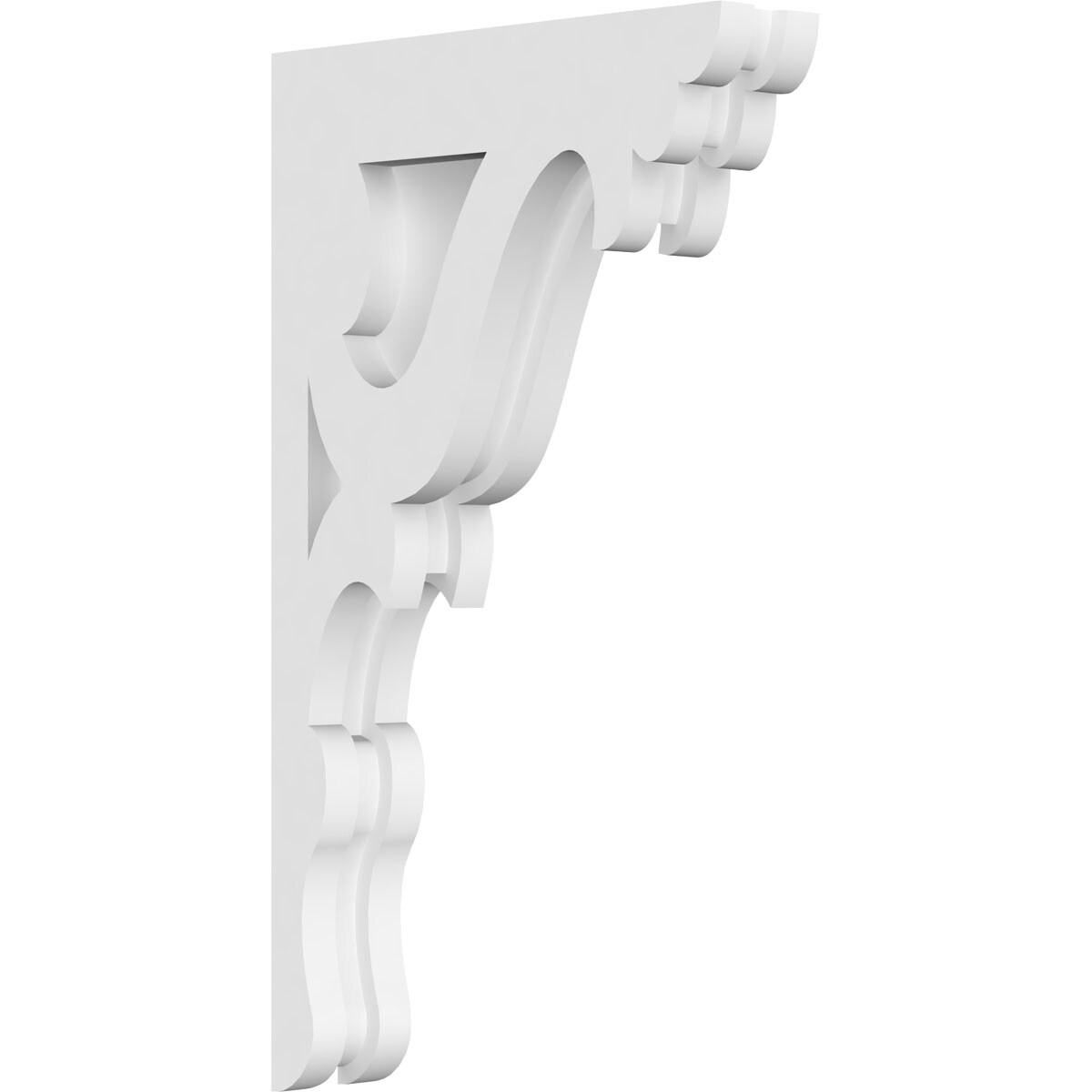 Ekena Millwork CORP01X08X14CN 1.875-in x 8-in x 14-in Cornelia Unfinished White PVC Paintable Corbel