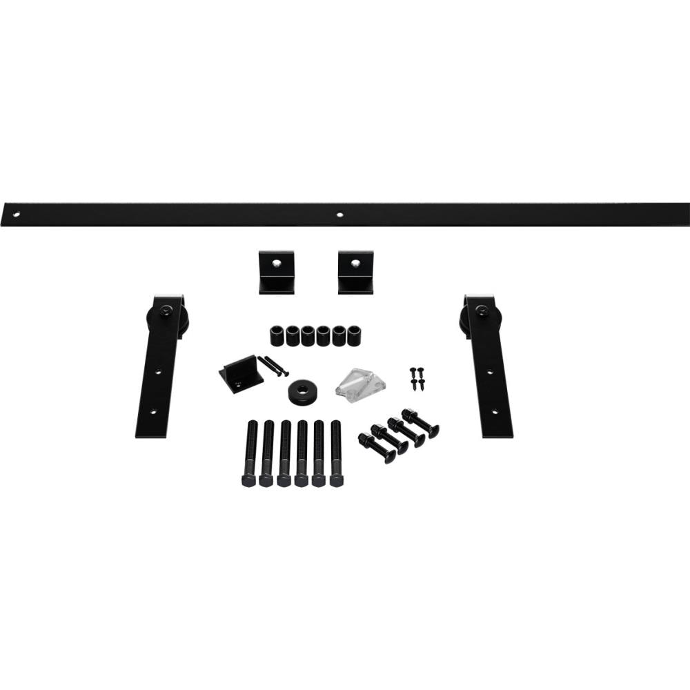 Goldberg Brothers GB60013H7BL 84-in Black Indoor J-strap Single Double Barn door hardware kit