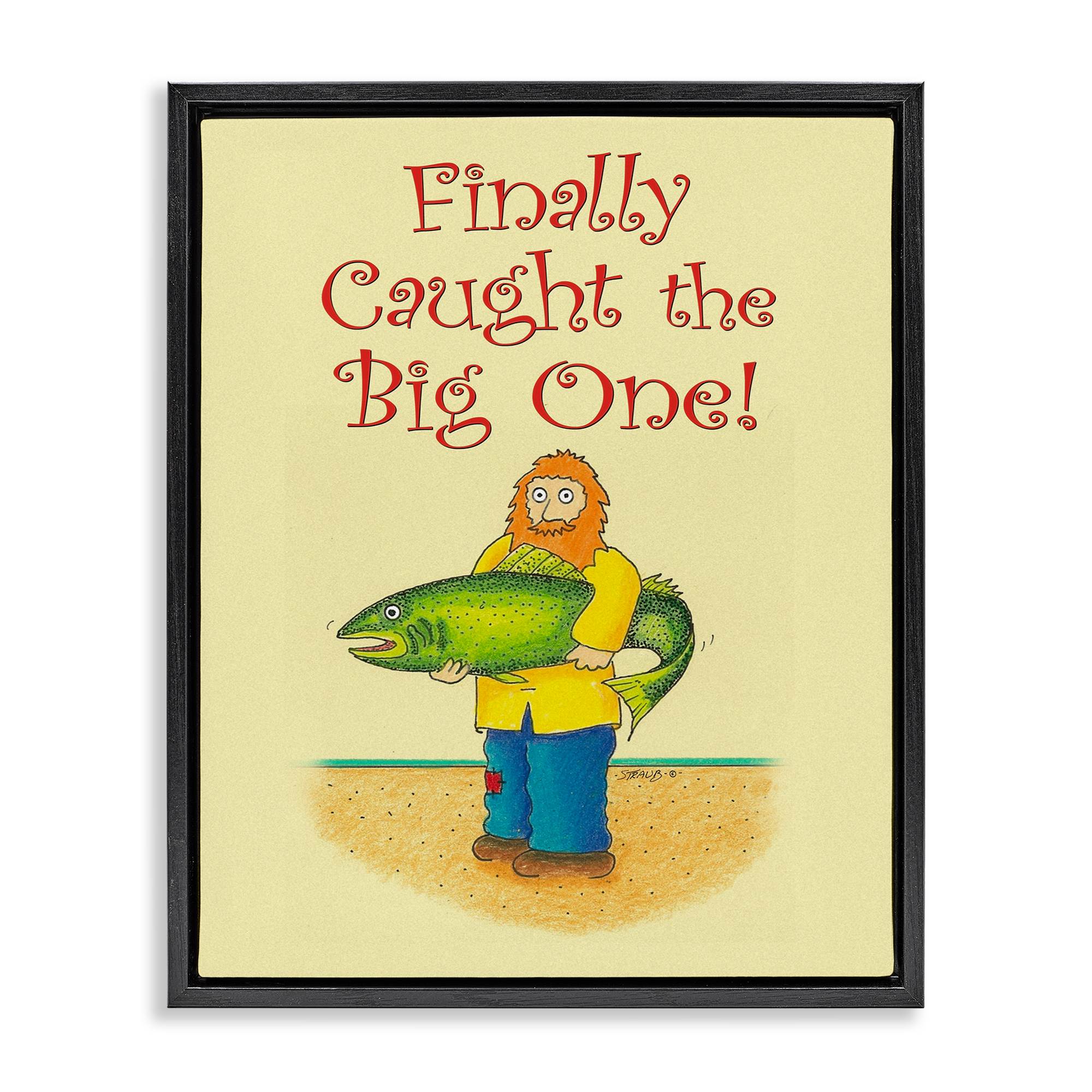 Stupell Industries BT-010-FFB-16X20 The Big One Fisherman Floating Frame design by Roger Straub