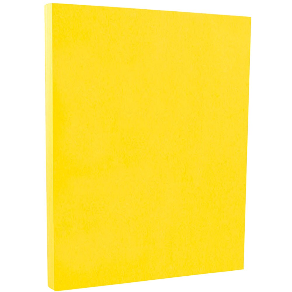 JAM Paper Colored 65lb Cardstock 8.5 x 11 Coverstock Yellow Recycled 104018B