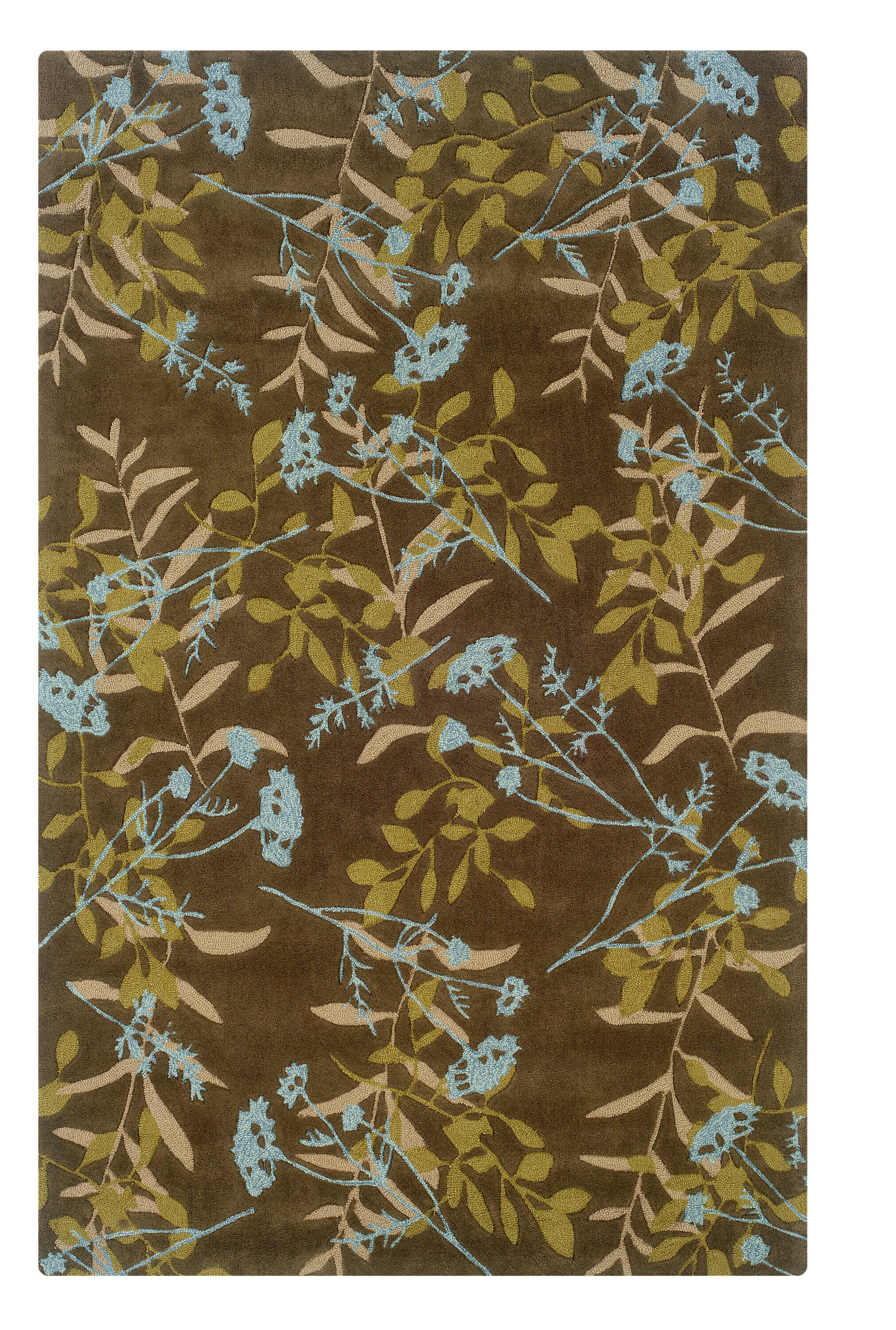 Linon RUG-TAPA4981 Trio 8 X 10 (ft) Chocolate Indoor Floral/Botanical Area Rug