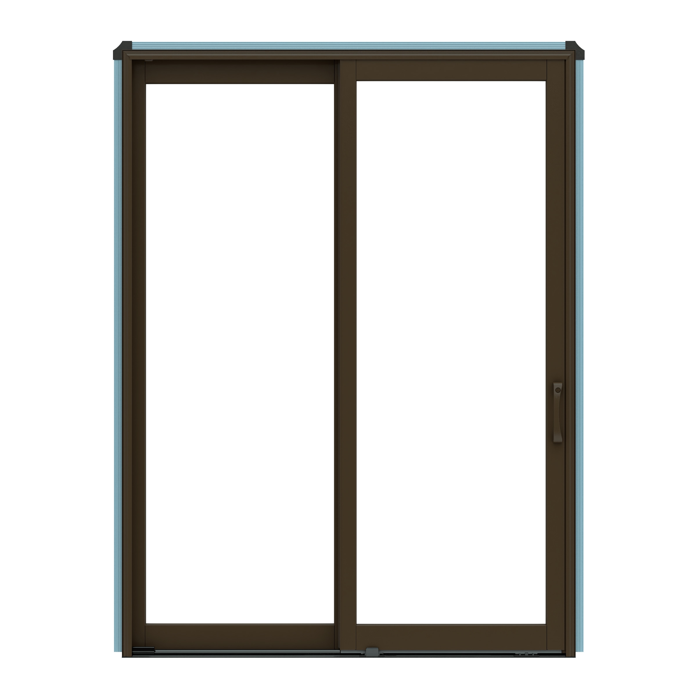 Pella 1000012187 Lifestyle 96-in x 4-9/16-in Jamb Low-e Argon Brown Wood Sliding Right-Hand Sliding Double Patio Door