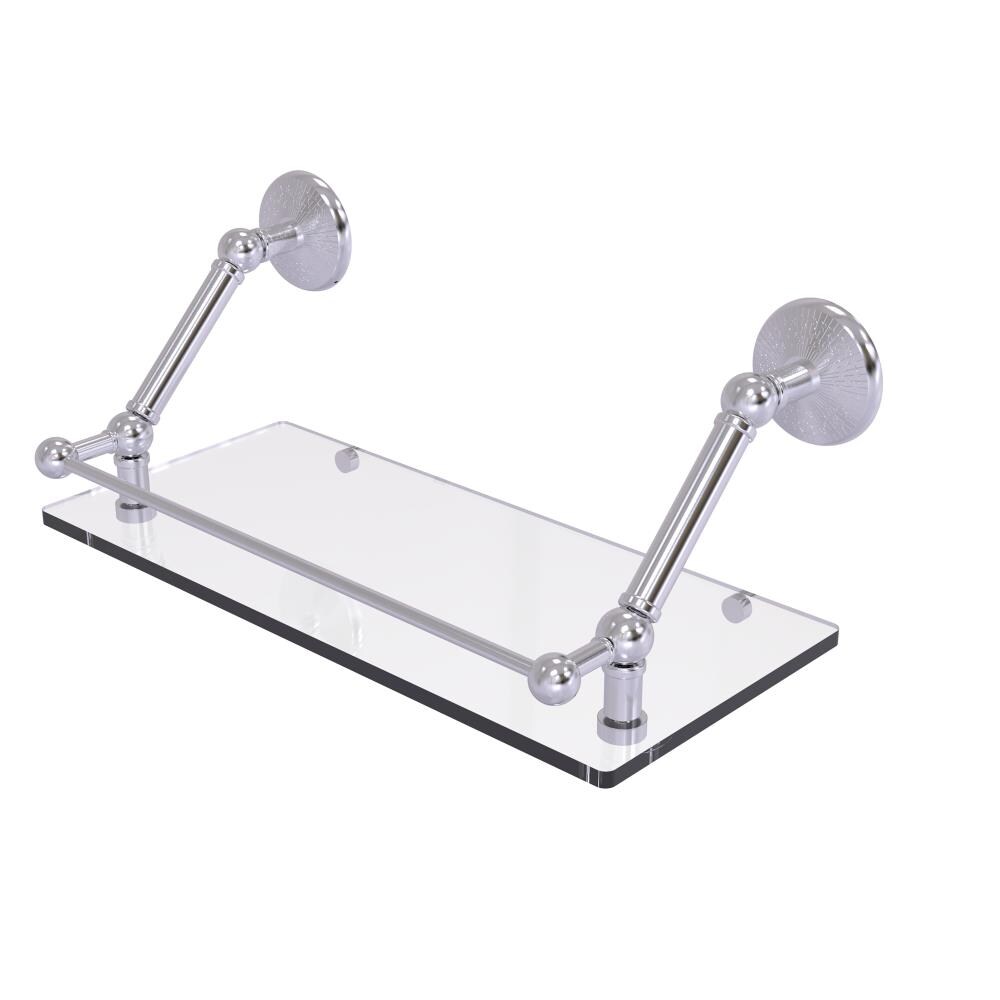 Allied Brass PMC-1-18-GAL-SCH Prestige Monte Carlo Satin Chrome Wall mount Bathroom Shelf ( 18-in x 8-in x 8-in )