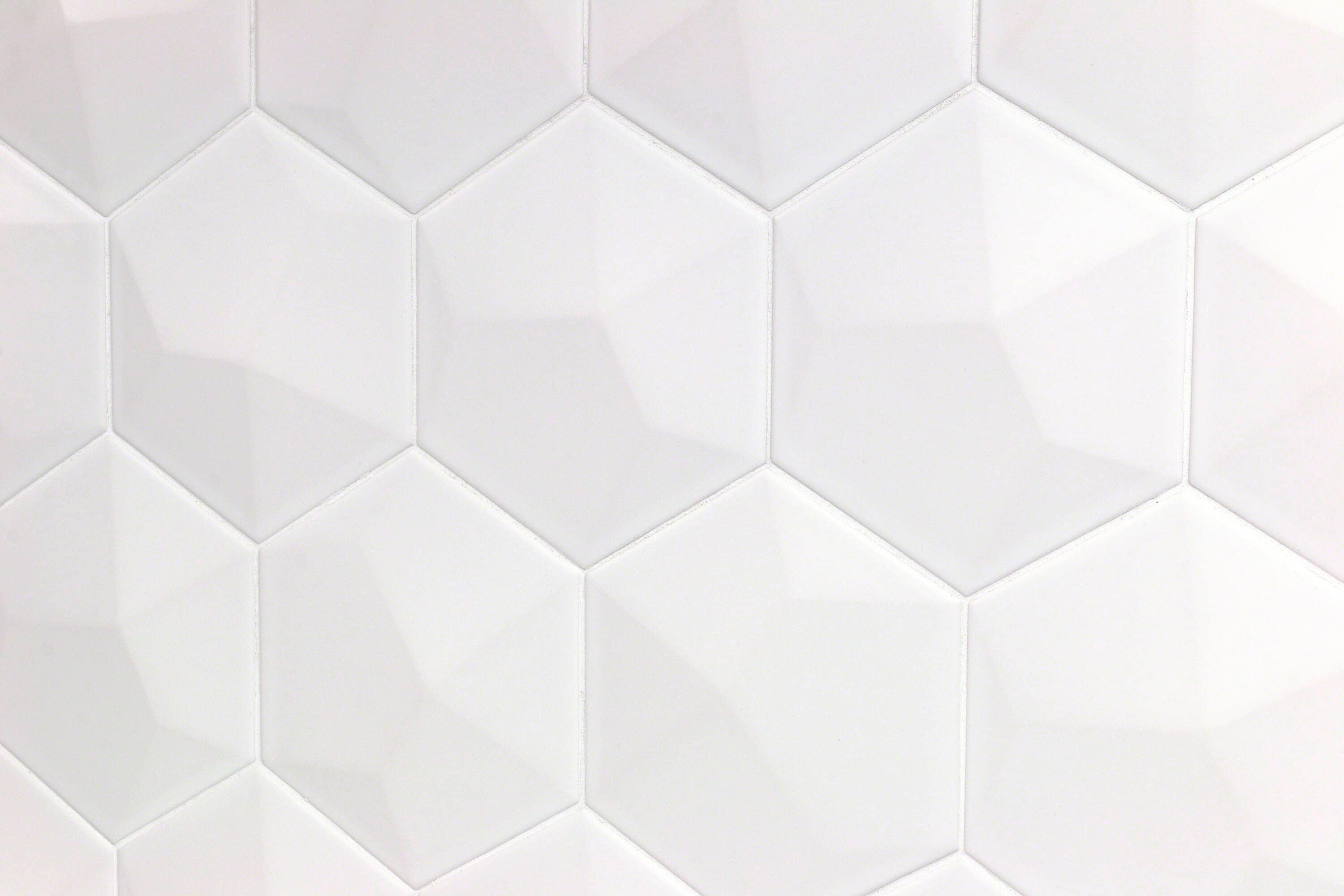 Artmore Tile EXT3RD101371 David White 6-in x 8-in Matte Ceramic Patterned Hexagon Standard Wall Tile ( 5.4-sq ft Carton