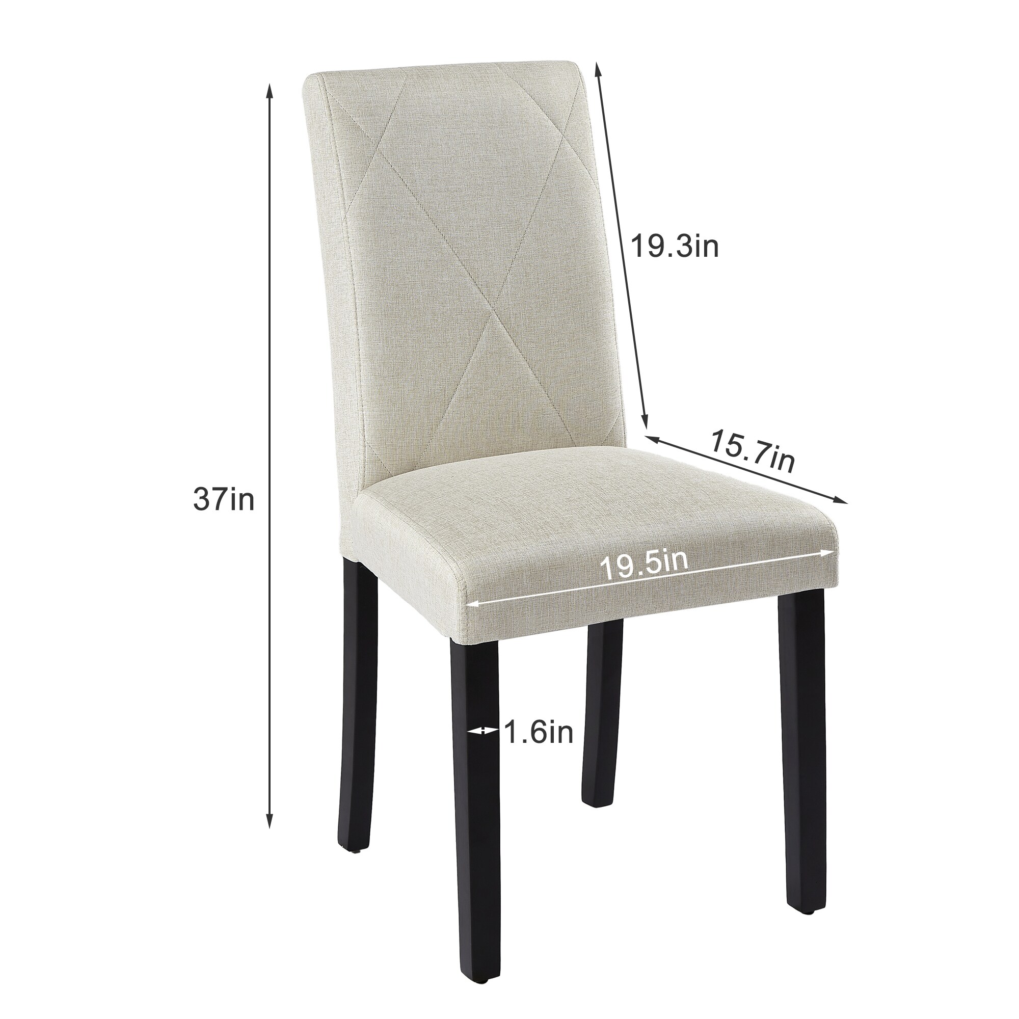 Vecelo LOE-DC04-BGE-2P Dining-Chairs - View #8