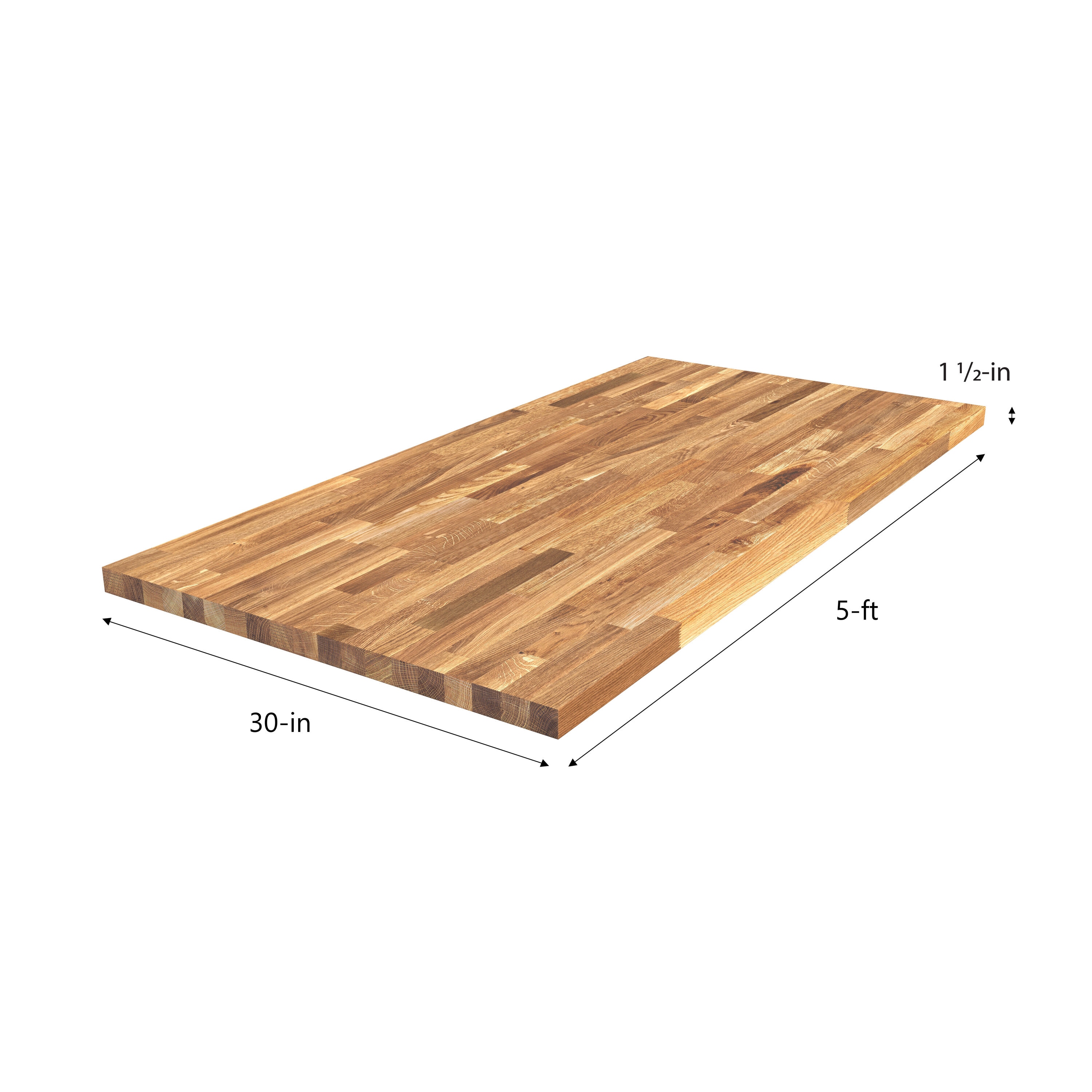 Sparrow Peak 5-ft x 30-in x 1.5-in Natural Wood Oak Butcher Block ...