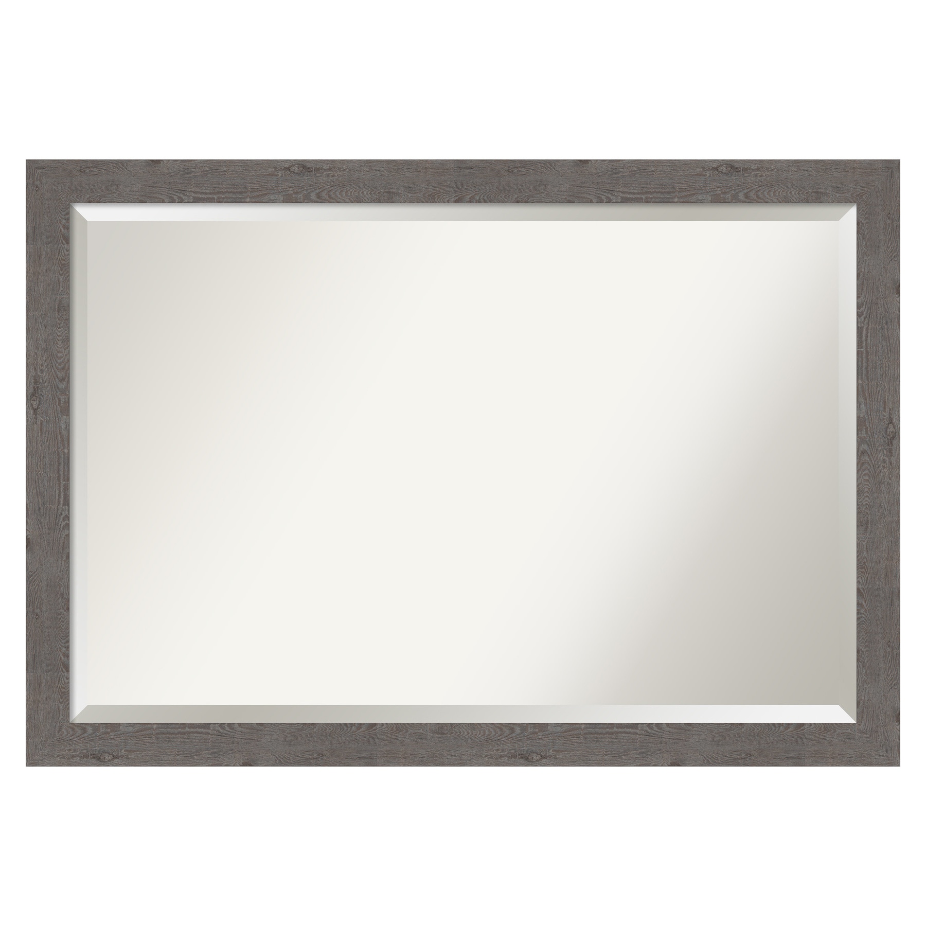 Amanti Art DSW4593615 Rustic Plank 39.25-in x 27.25-in Framed Rectangle Bathroom Vanity Mirror ( Distressed Grey )