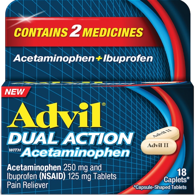 Advil Advil Dual Action Caplets 18 Ct at Lowes.com