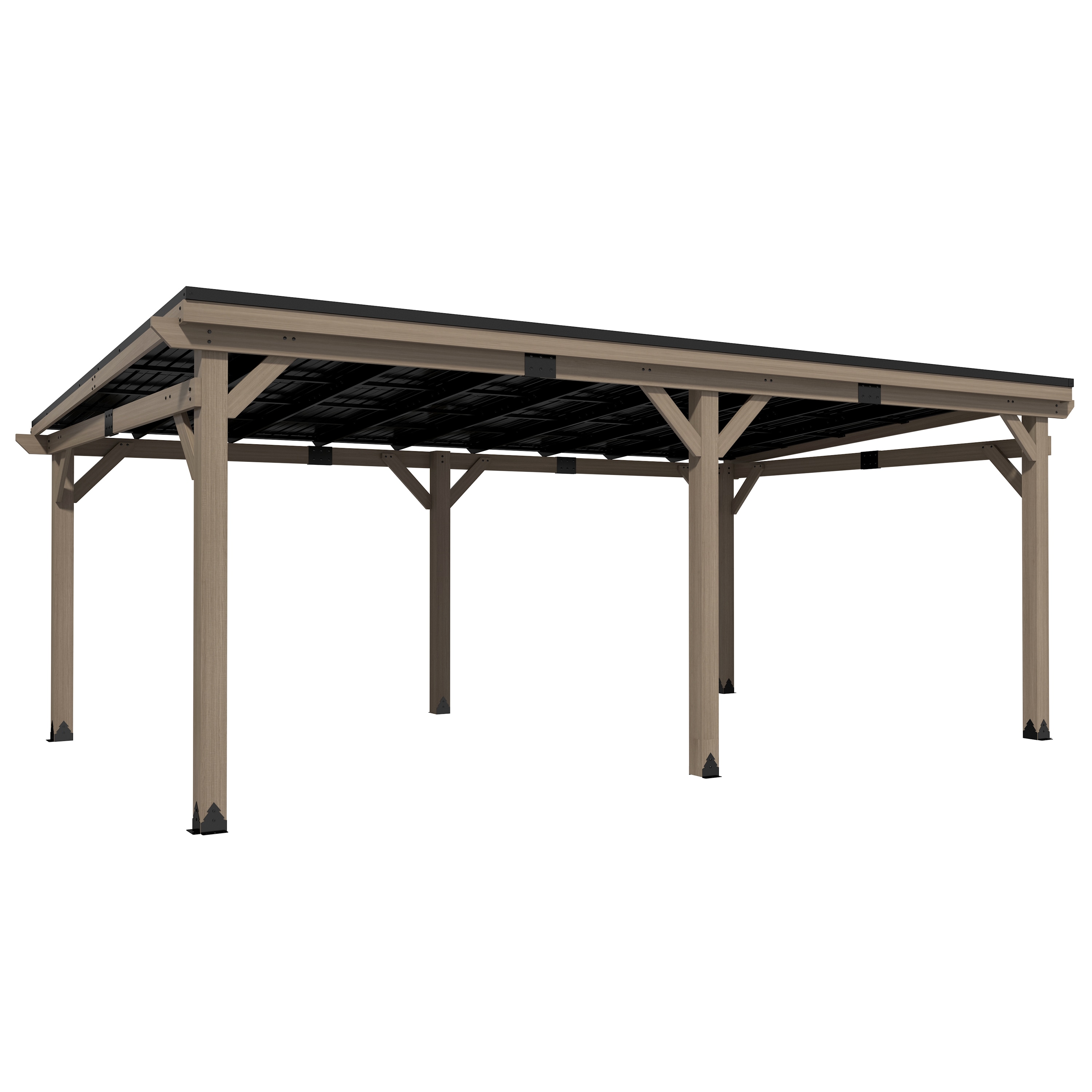 Dimakai DK-0605KD2626 12-ft x 20-ft Brown Gazebo with Hardtop Roof