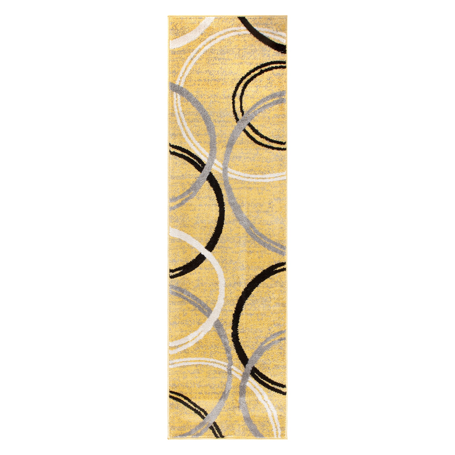 World Rug Gallery 377YELLOW2X10 2 x 10 (ft) Loomed Polypropylene Yellow Rectangular Indoor Geometric Runner rug
