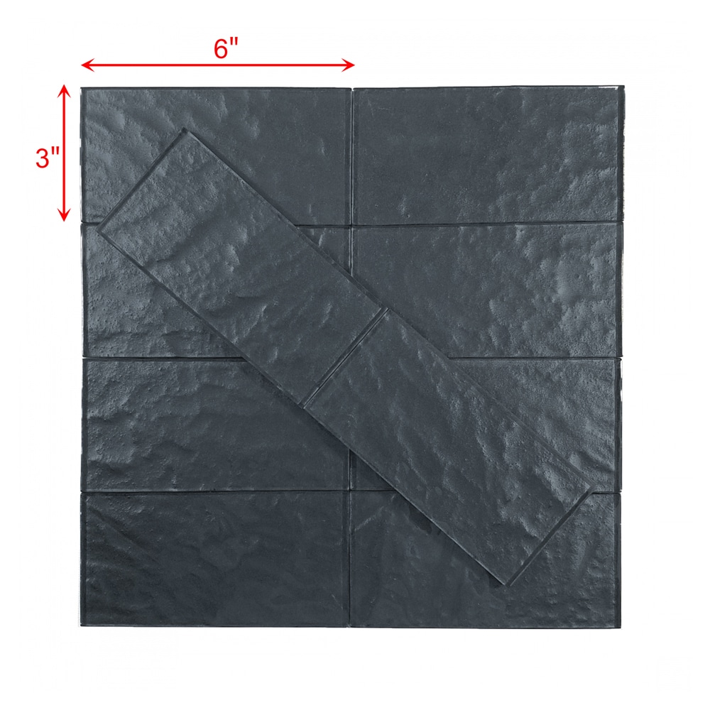 Abolos LWSMTX0306-CF Metaliics Gray Textured 3-in x 6-in Glossy Glass Cement look Standard Wall Tile ( 14-sq ft Carton )