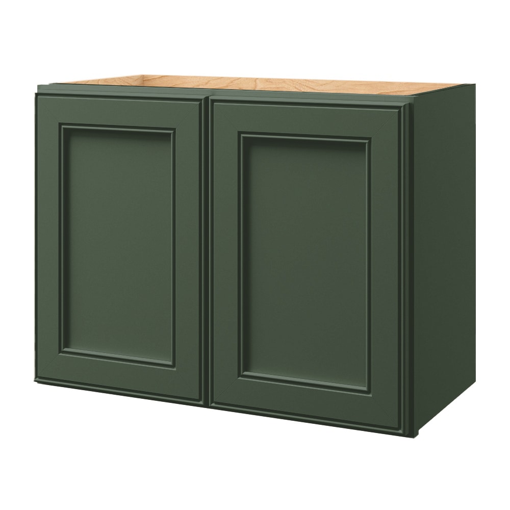 allen + roth Heathrow 36-in W x 18.125-in H x 12-in D Sage Wall Fully Assembled Cabinet (Recessed Panel Square Door Style)