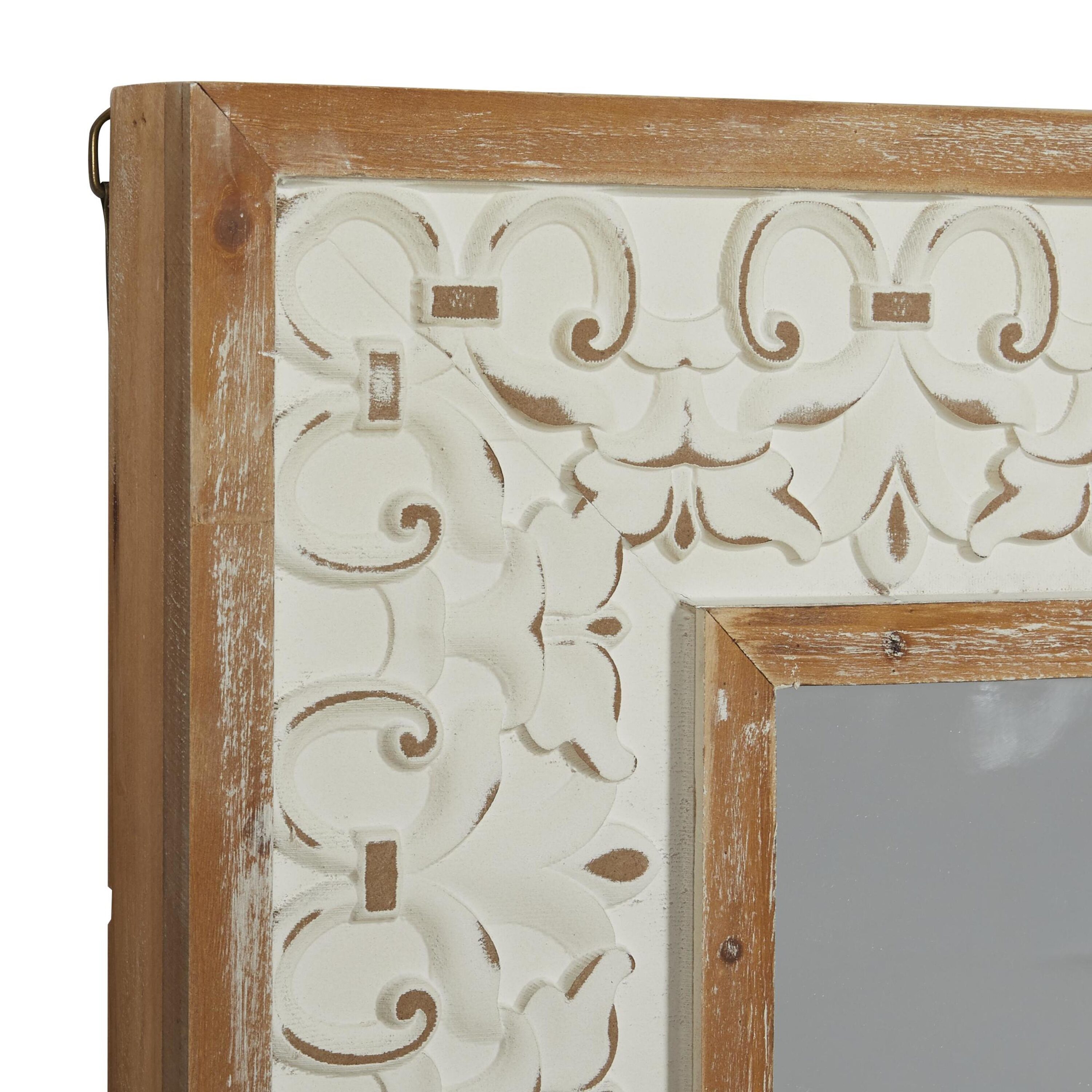 French Provincial Gold Carved Wood Rectangular Mirror