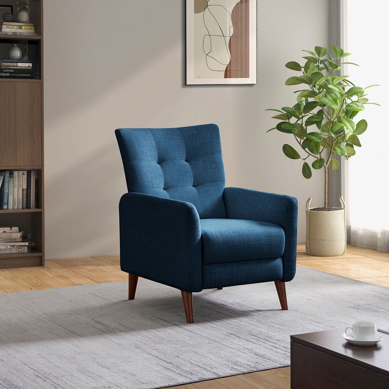 JASMODER W113766830 28.5-in Modern Navy Polyester/Blend Sofa