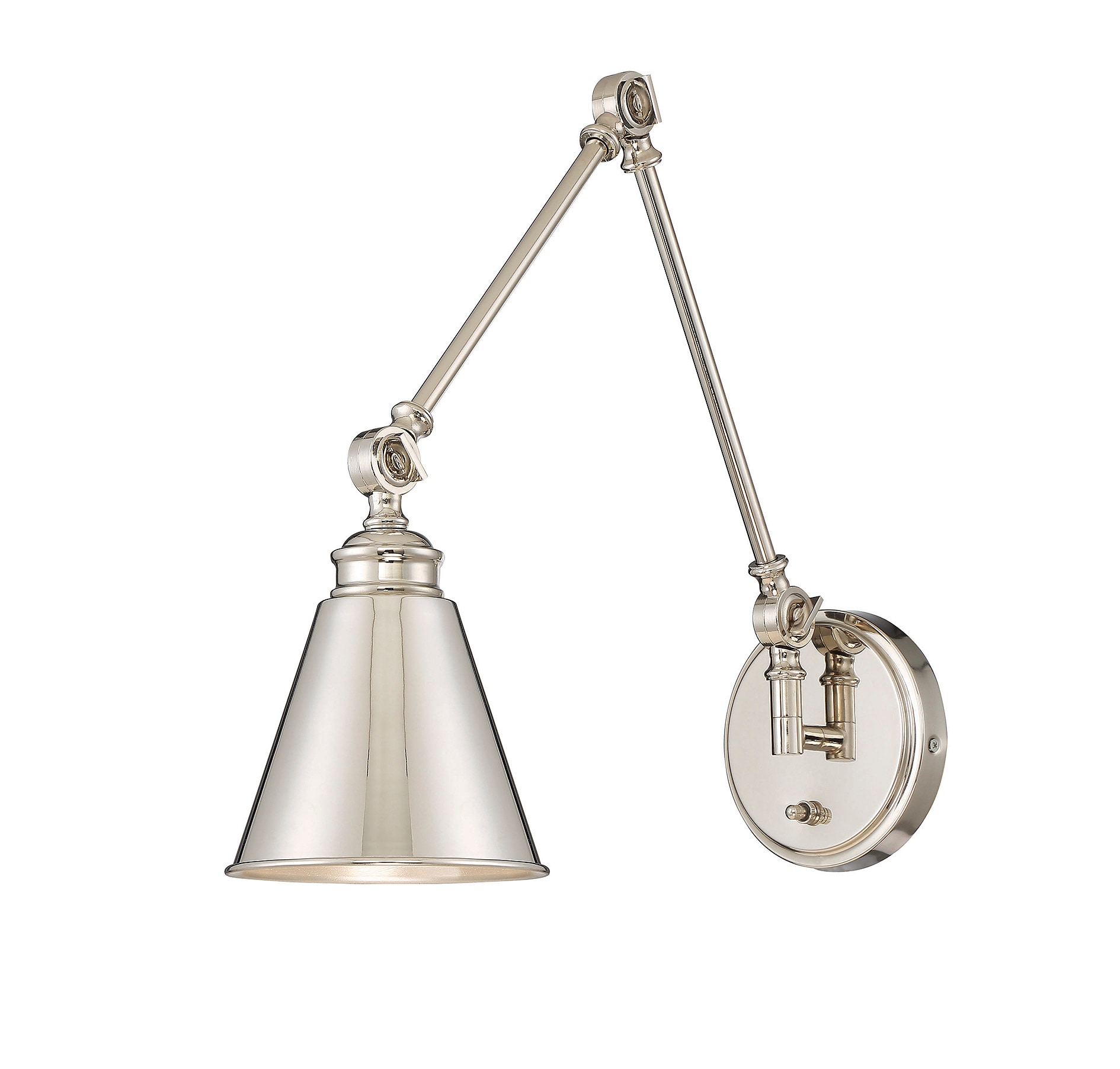 Satin Nickel Adjustable 1-Light Wall Sconce