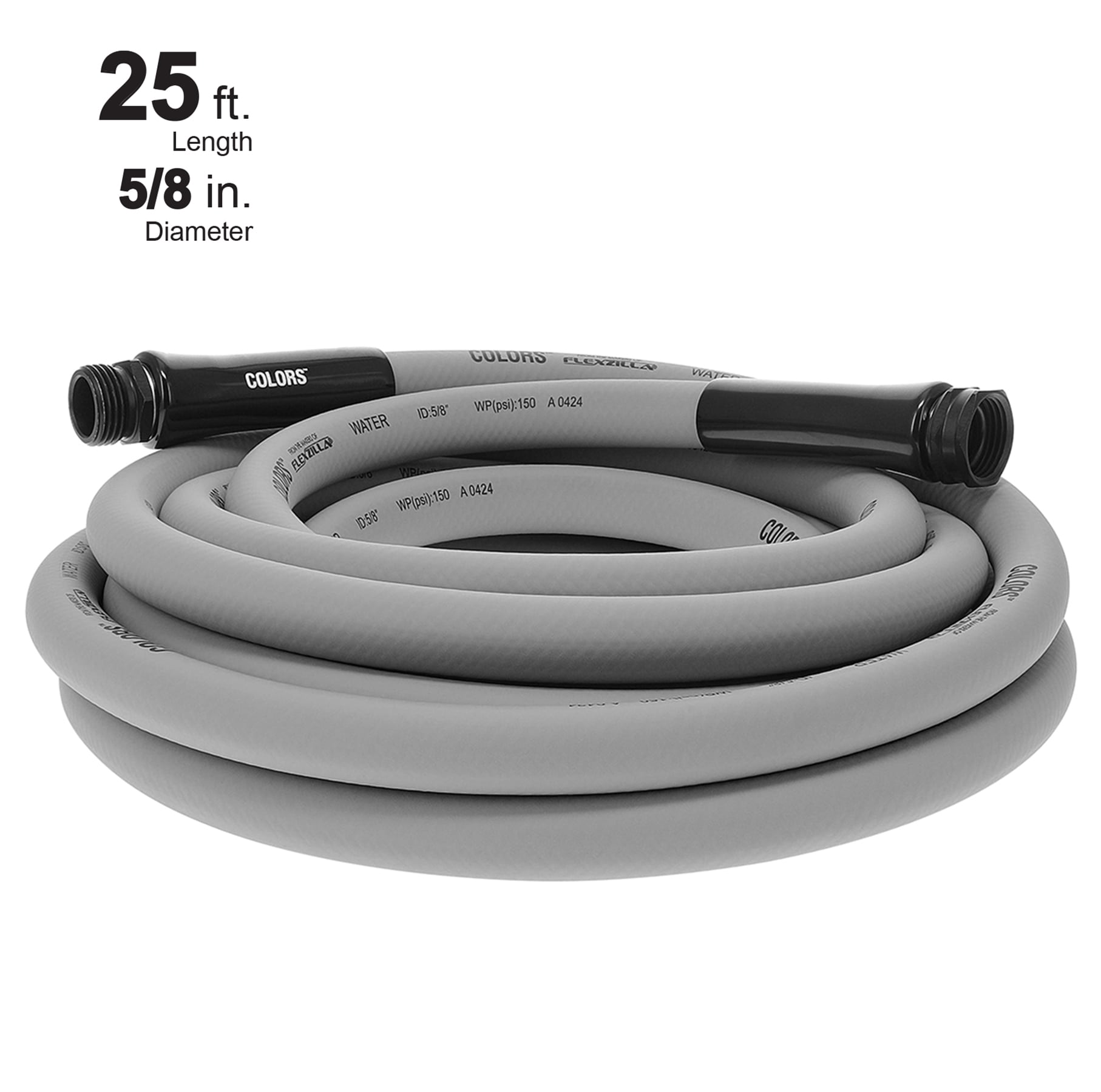 Flexzilla HFZC525GY-E COLORS 5/8-in x 25-ft Premium -Duty Kink Free Hybrid polymer Gray Hose