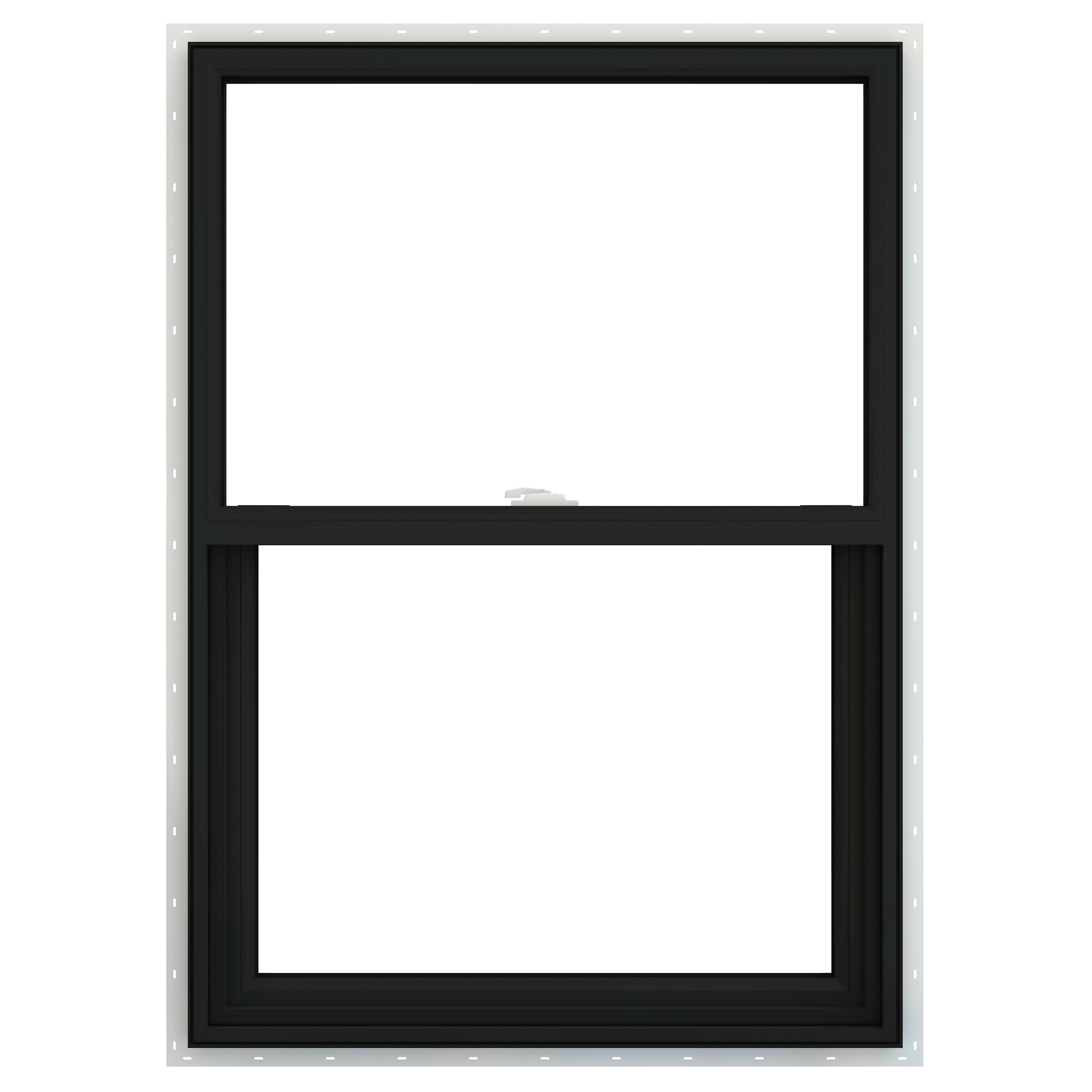 JELD-WEN LOWOLJW234700213 V-2500 21-1/2-in x 32-1/2-in Bronze Exterior Vinyl New construction Single Hung Window Low-E argon Double Pane Glass (Full Screen Included)