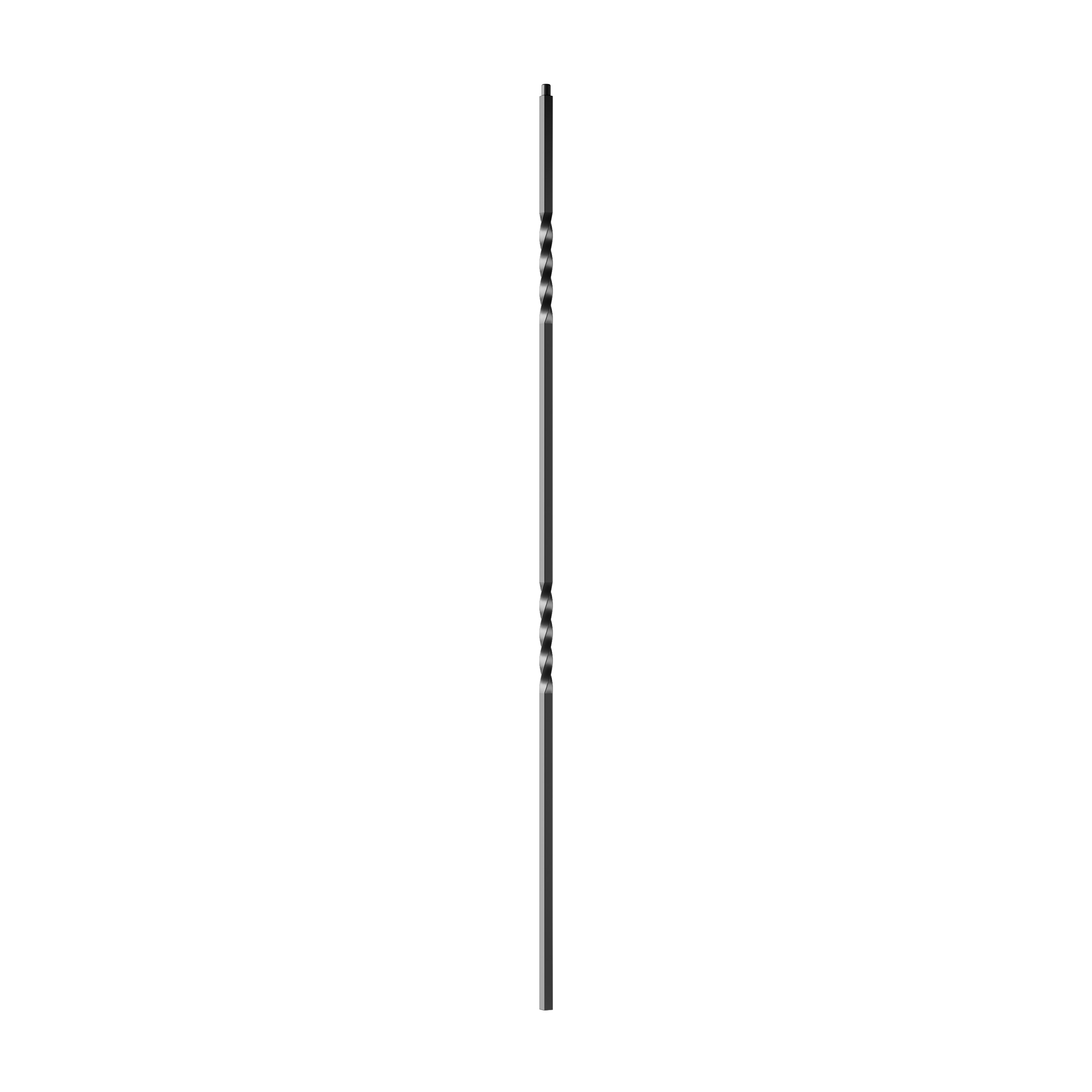Crown Heritage 4581102FB44 44-in x 0.4724-in Satin Black Aluminum Pin Top Double Twist Stair Baluster