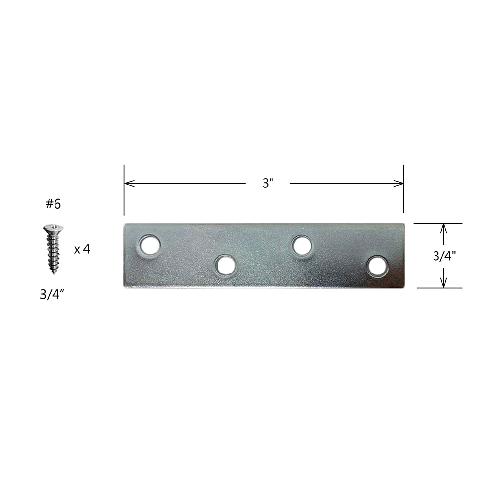 RELIABILT 3-in x 0.75-in x 0.071-in Zinc-plated Steel Mending Brace (4 ...